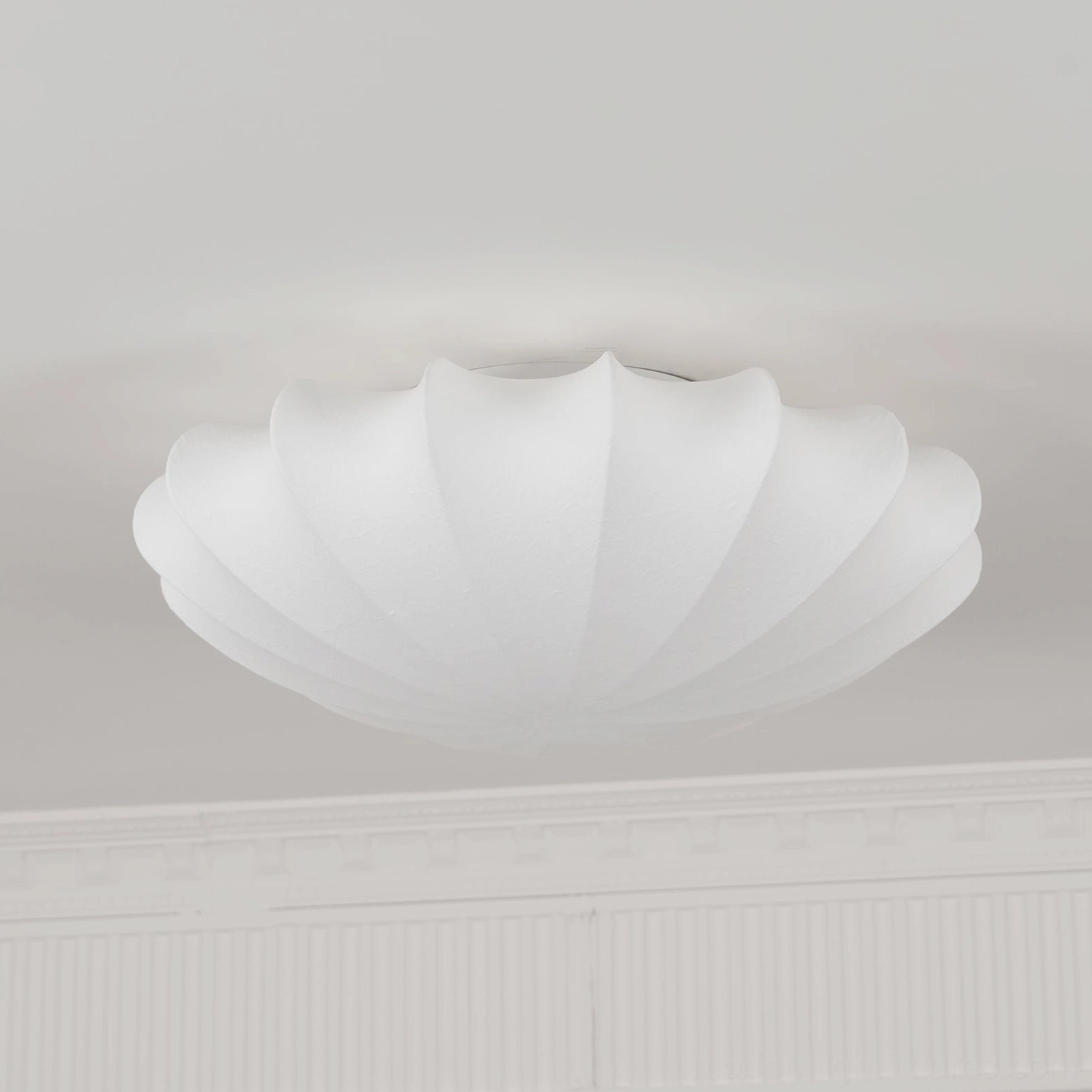 Bubble ceiling light fixture metal canopy detail showing hardwired E26 E27 socket construction