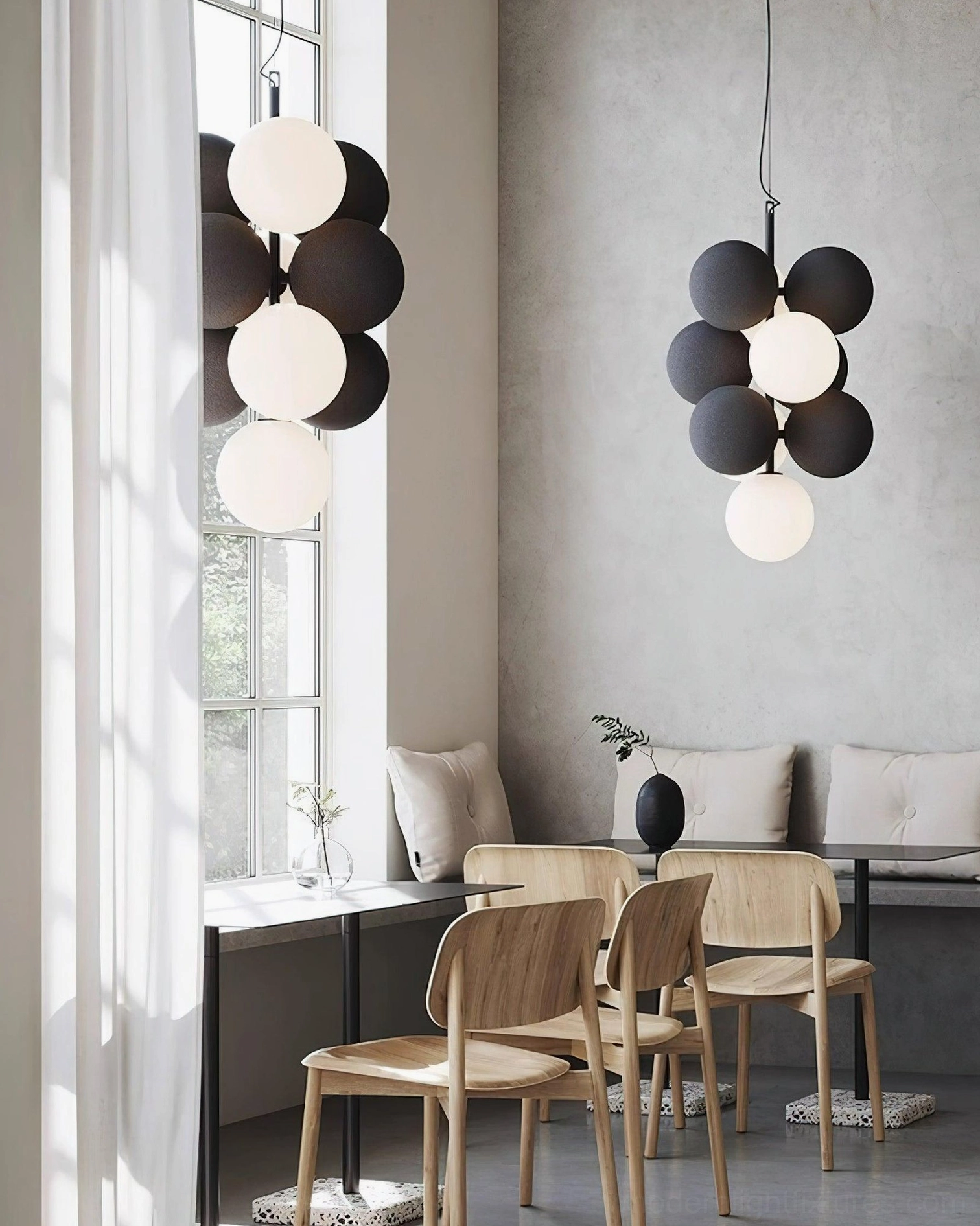 Sculptural bubble cluster pendant light showcasing artistic sphere arrangement and contemporary design