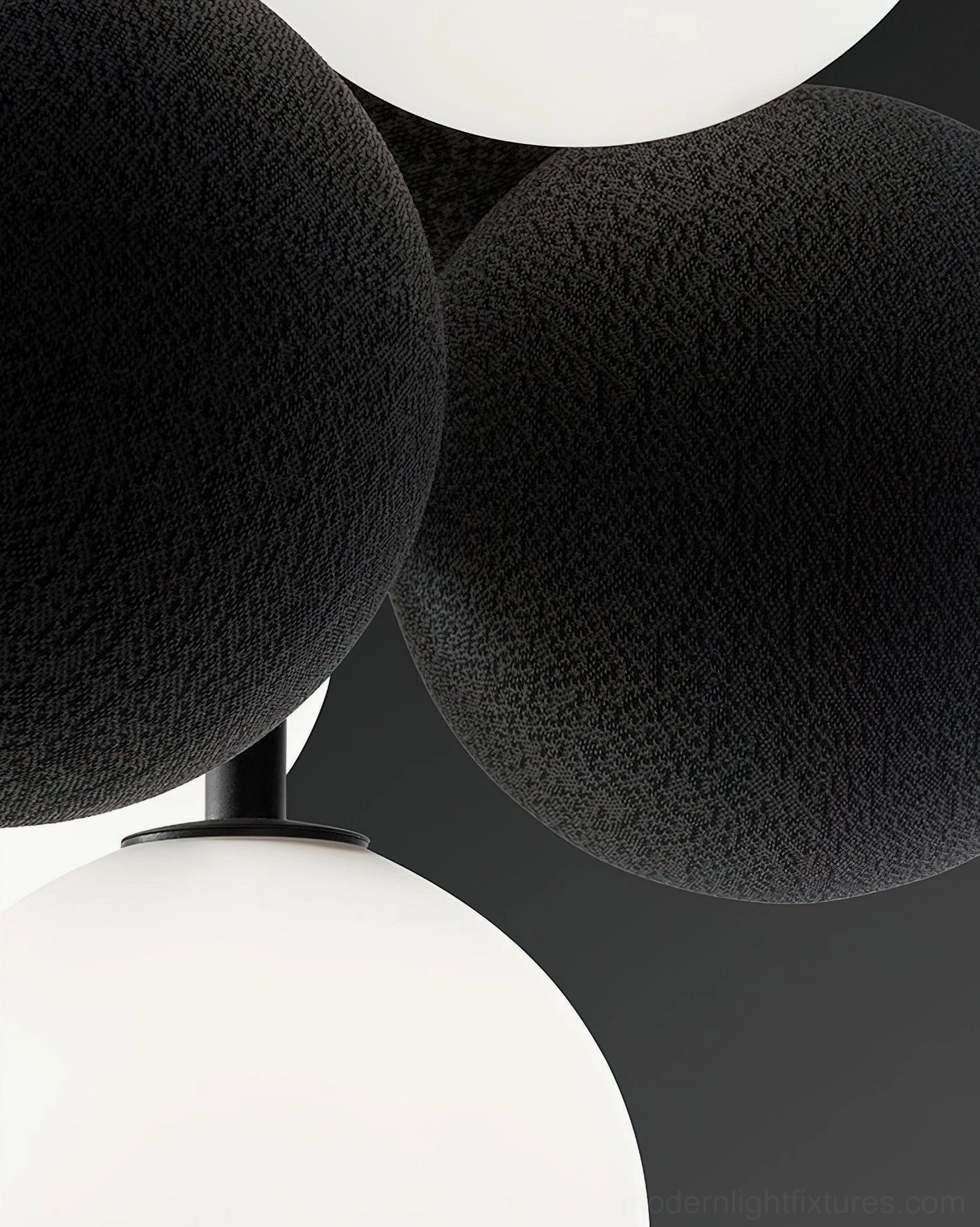 Bubble sphere pendant light installation showing fixture integration with ceiling mounting