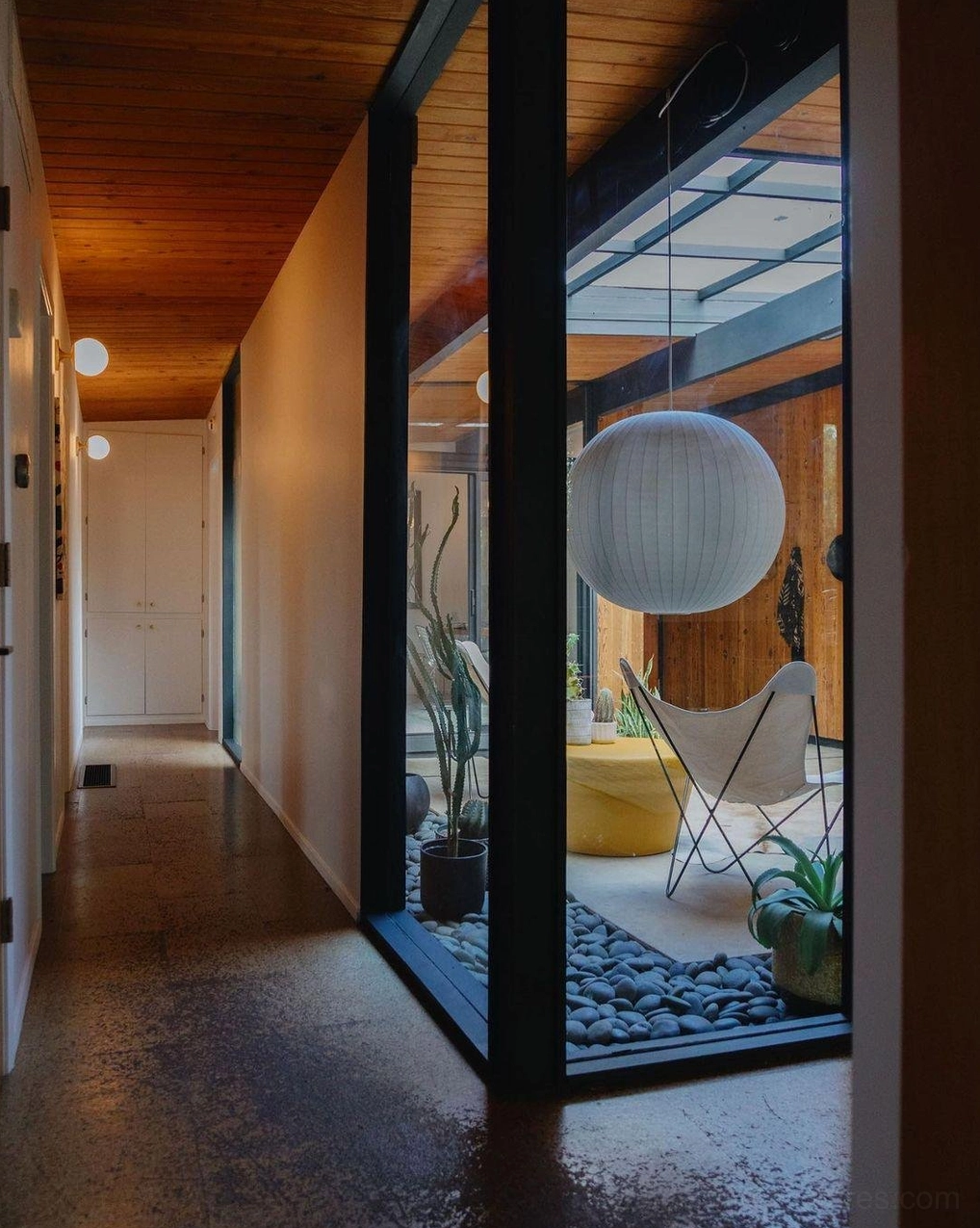 Bubble pendant light hallway installation - residential corridor lighting