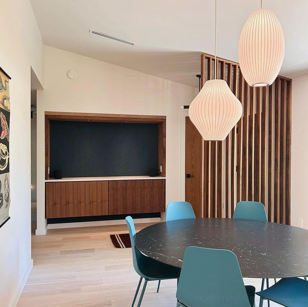 Bubble pendant light size scale comparison - fixture dimension reference