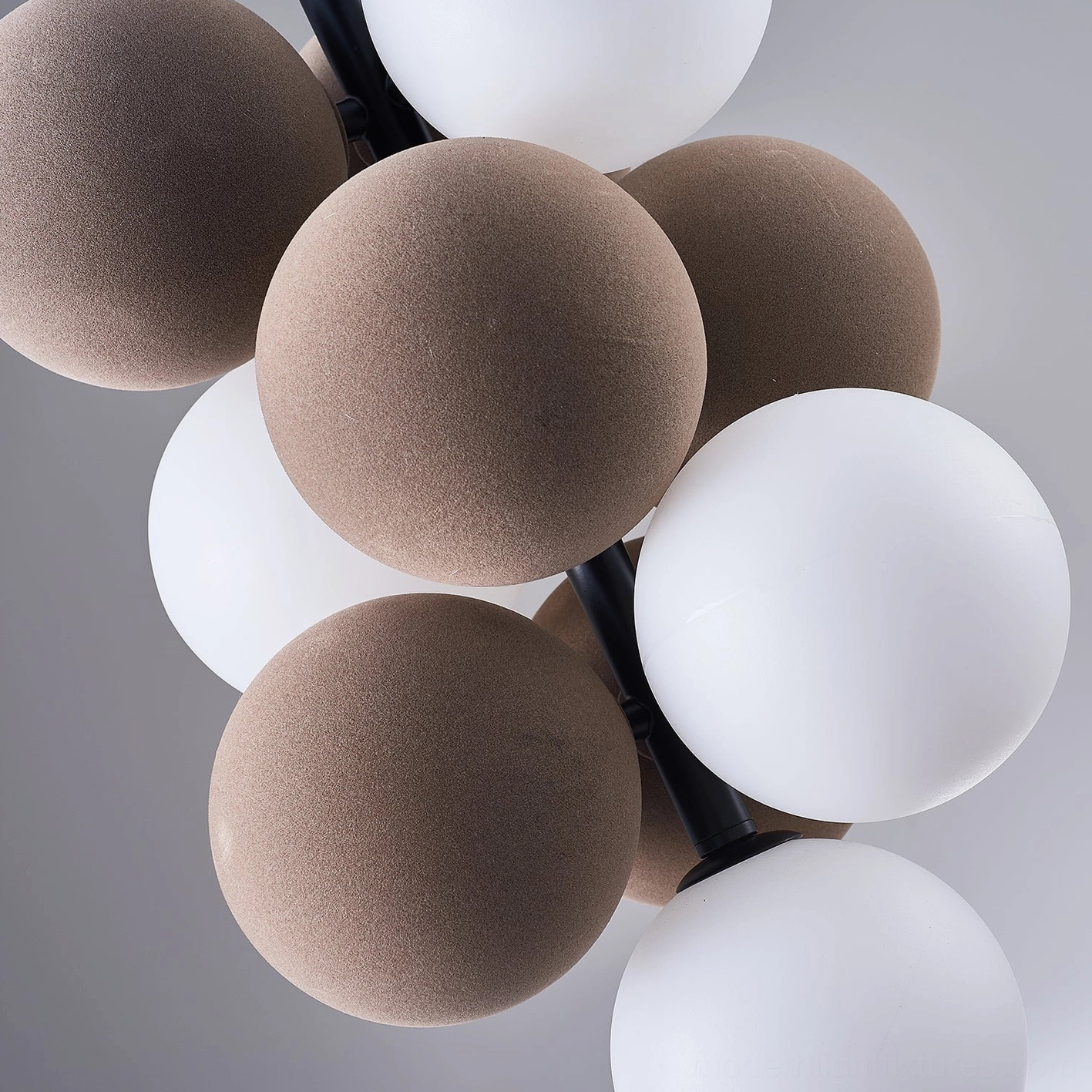 Vertical bubble pendant light in bedroom creating intimate accent lighting atmosphere