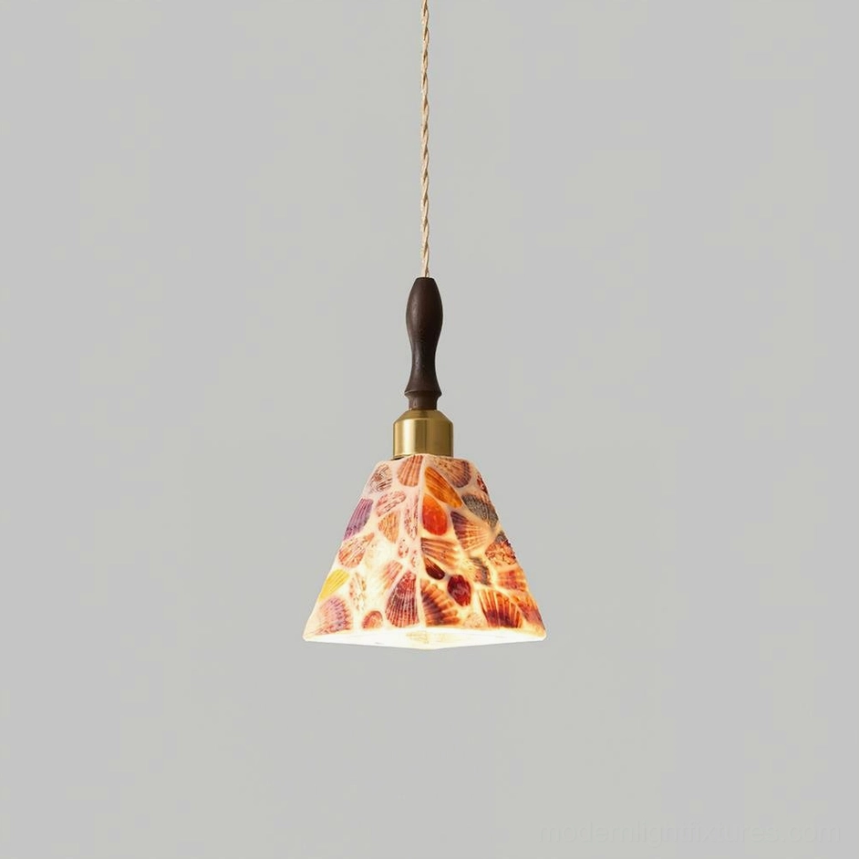 Cabana Model A coastal pendant light with lattice glass shade pattern in studio product showcase lighting