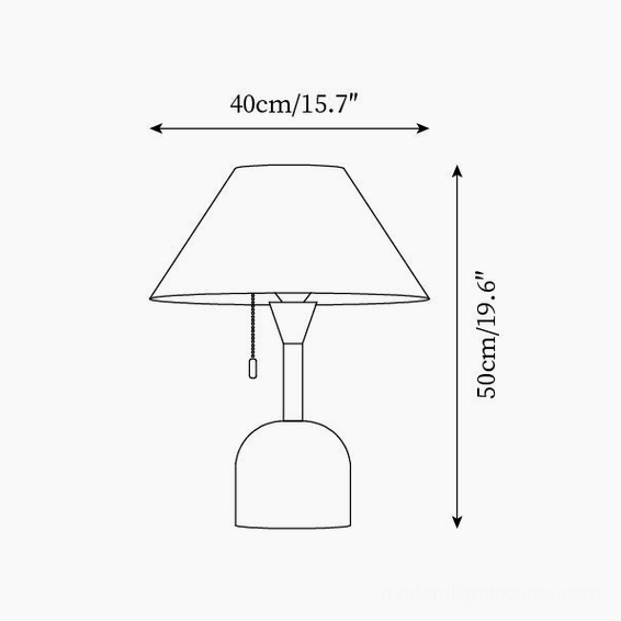 Model A cabin table lamp design specification - 40cm width 50cm height