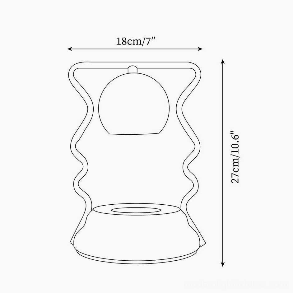 Caldas Candle Warmer Lamp technical dimensions - 18cm diameter 27cm height specifications