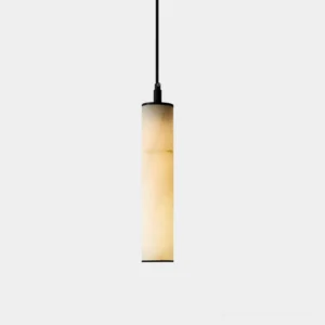 Calder alabaster tube pendant light fixture studio view modern minimalist design