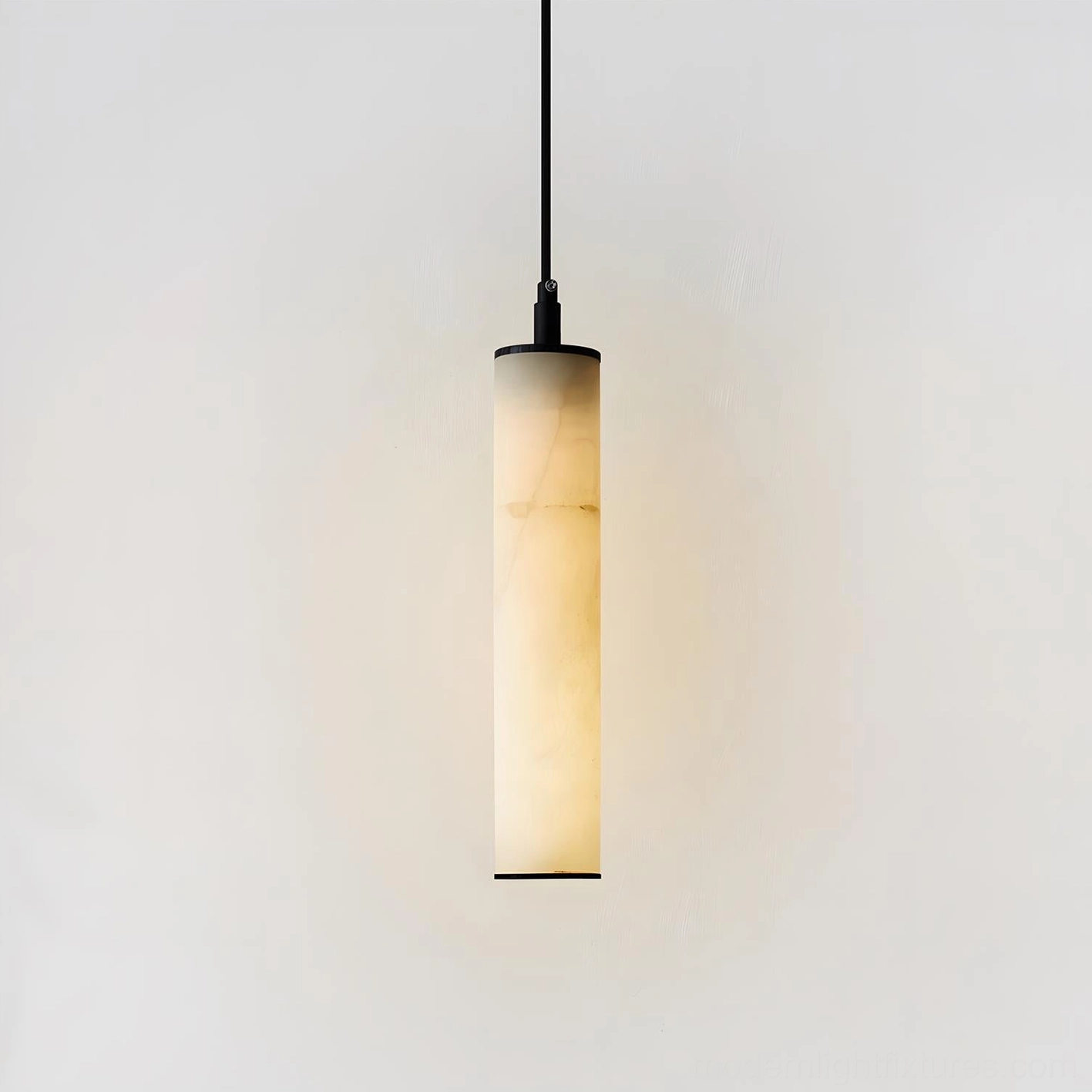 Alabaster tube pendant light multiple height options modern lighting design comparison