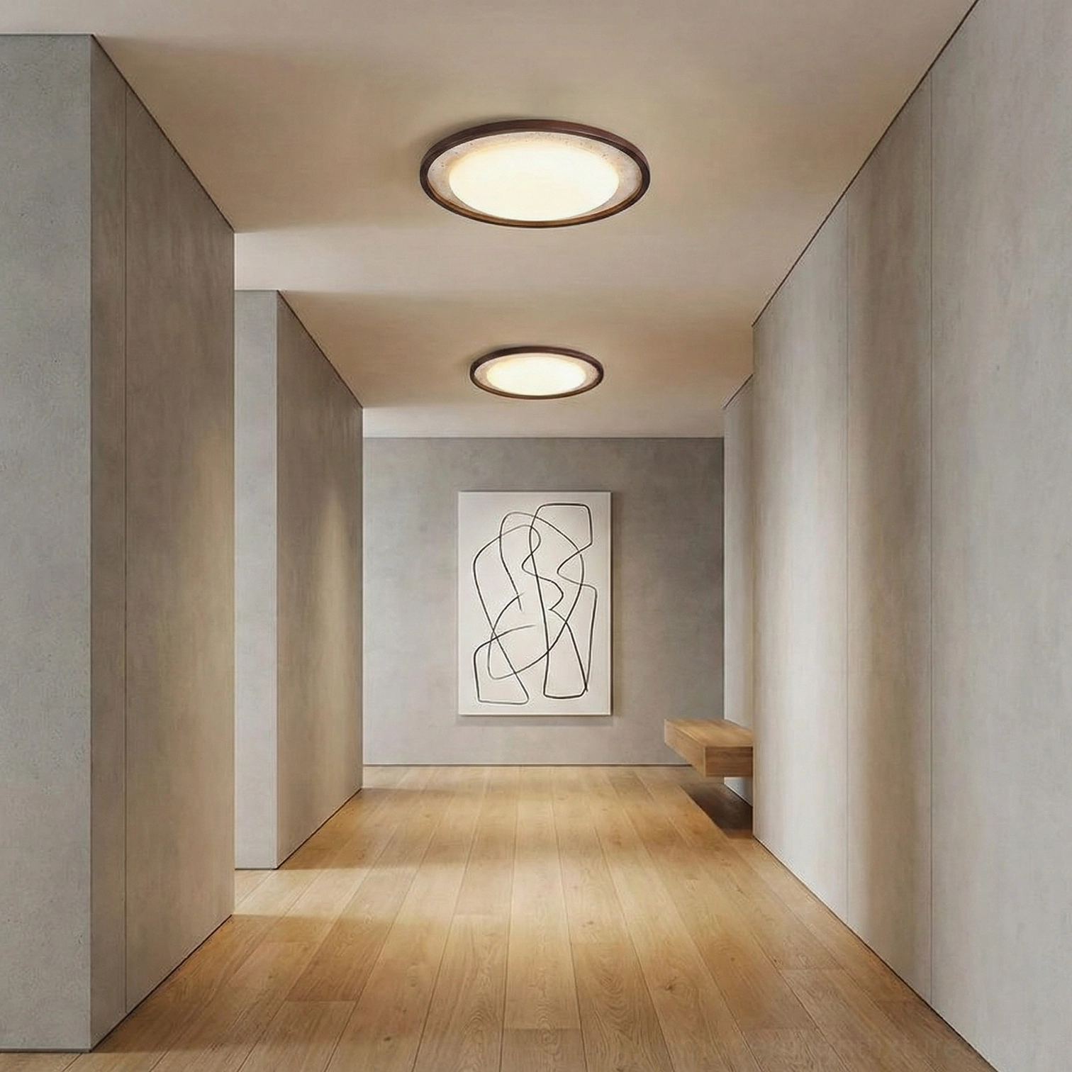 Caldo modern ceiling light fixture, artistic product photography showing design aesthetic