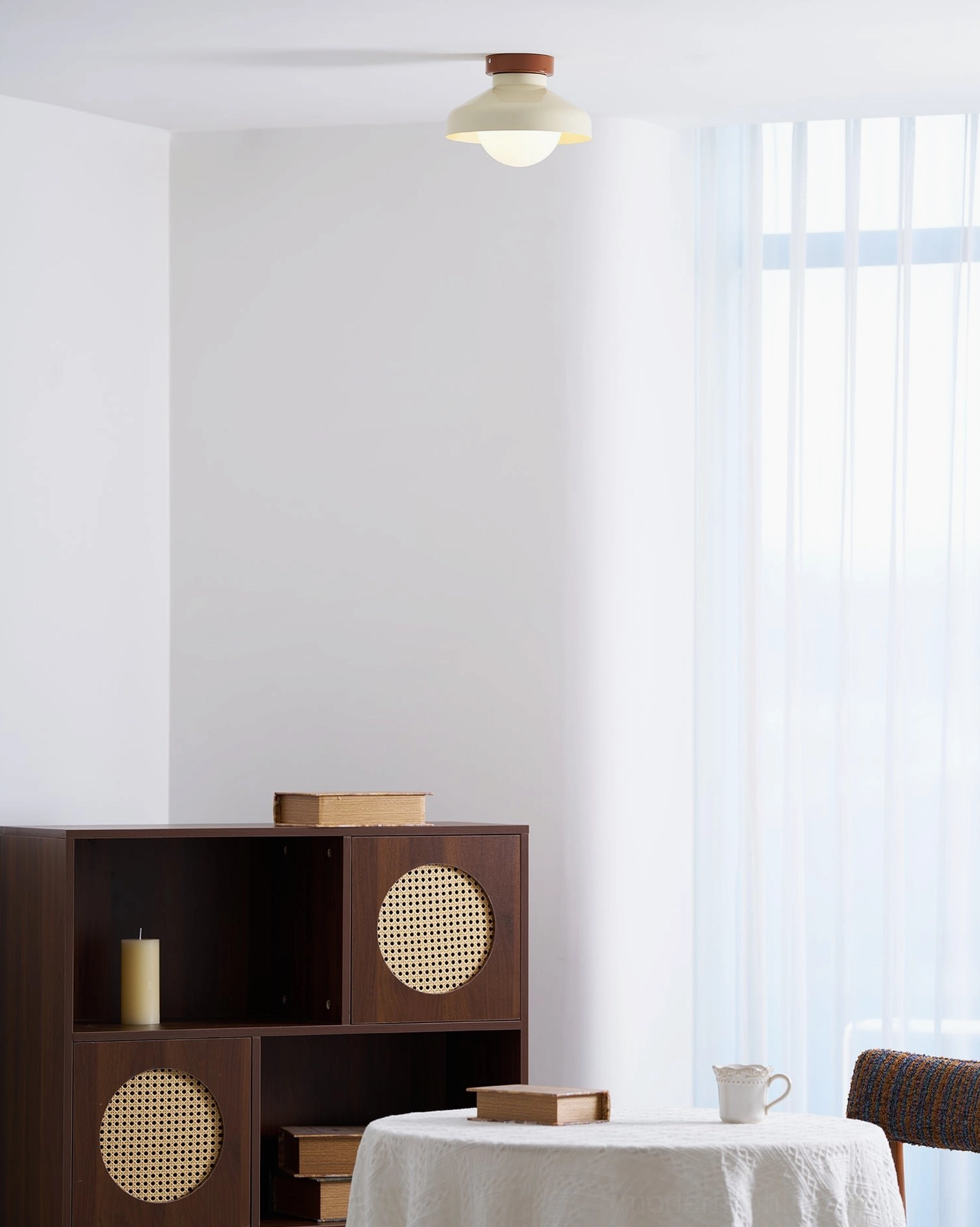 Calico modern flush mount ceiling light showing complete fixture assembly and design