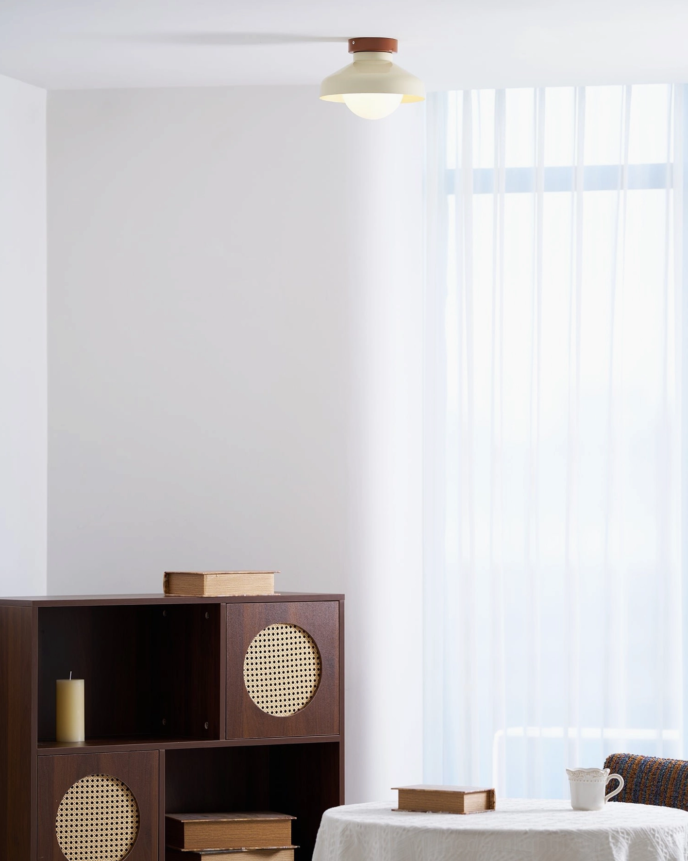 Calico ceiling light fixture elevation view and dimensional proportions