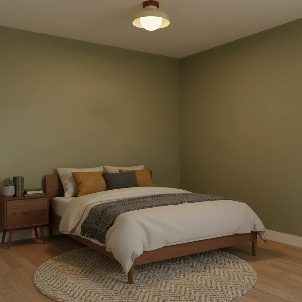 Calico modern flush mount ceiling light quarter view architectural perspective