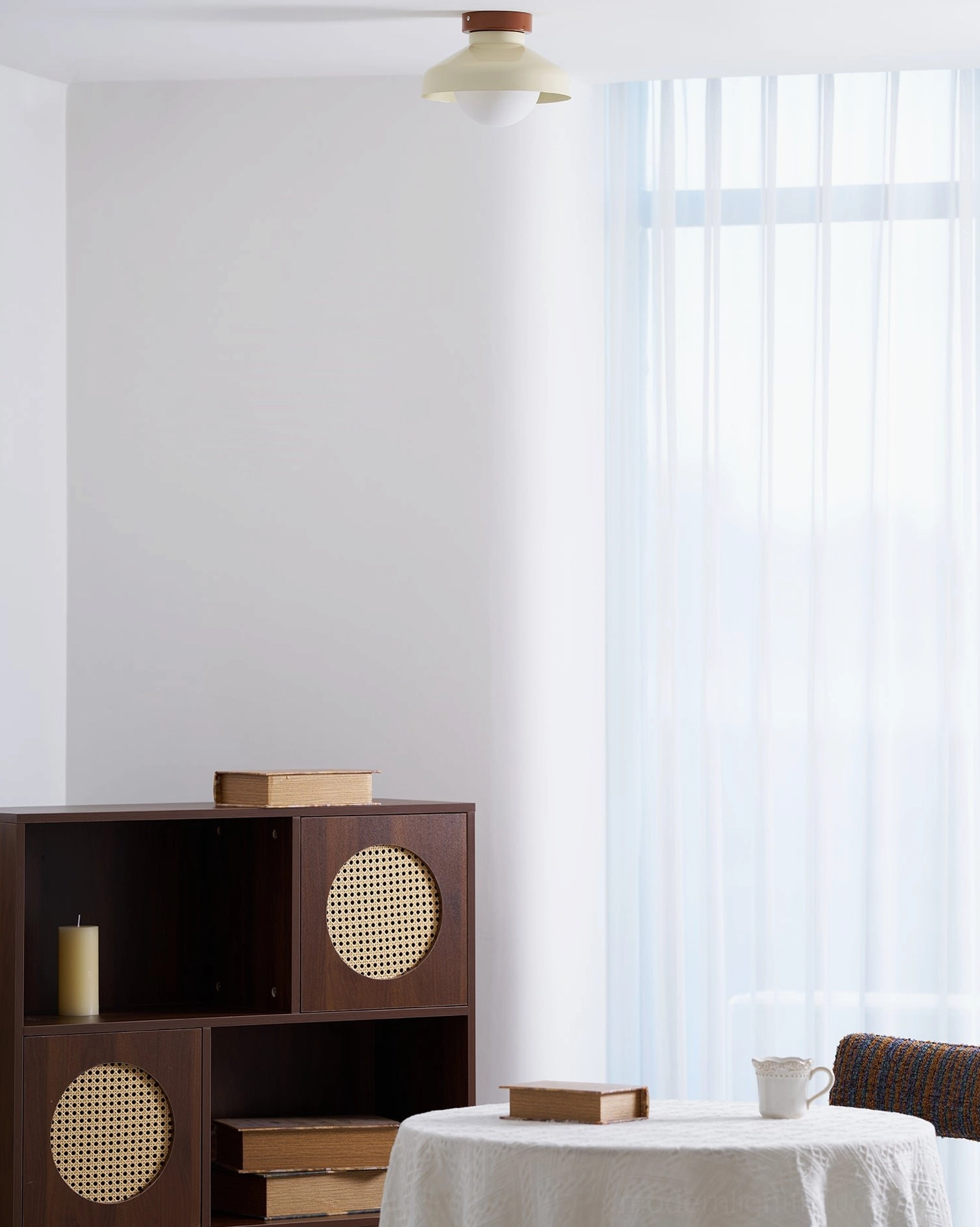 Calico modern ceiling light fixture showing size and scale in room setting