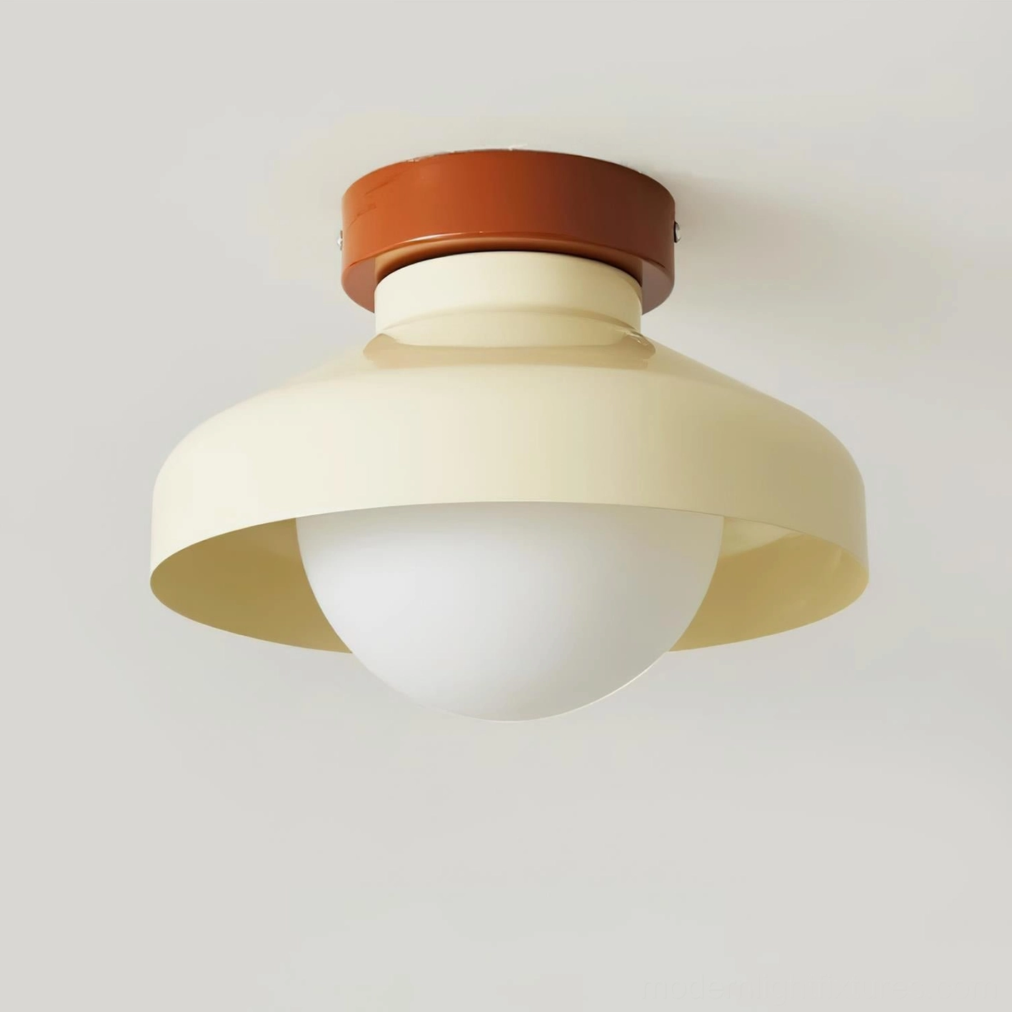 Calico modern ceiling light fixture showing warm light output and diffusion