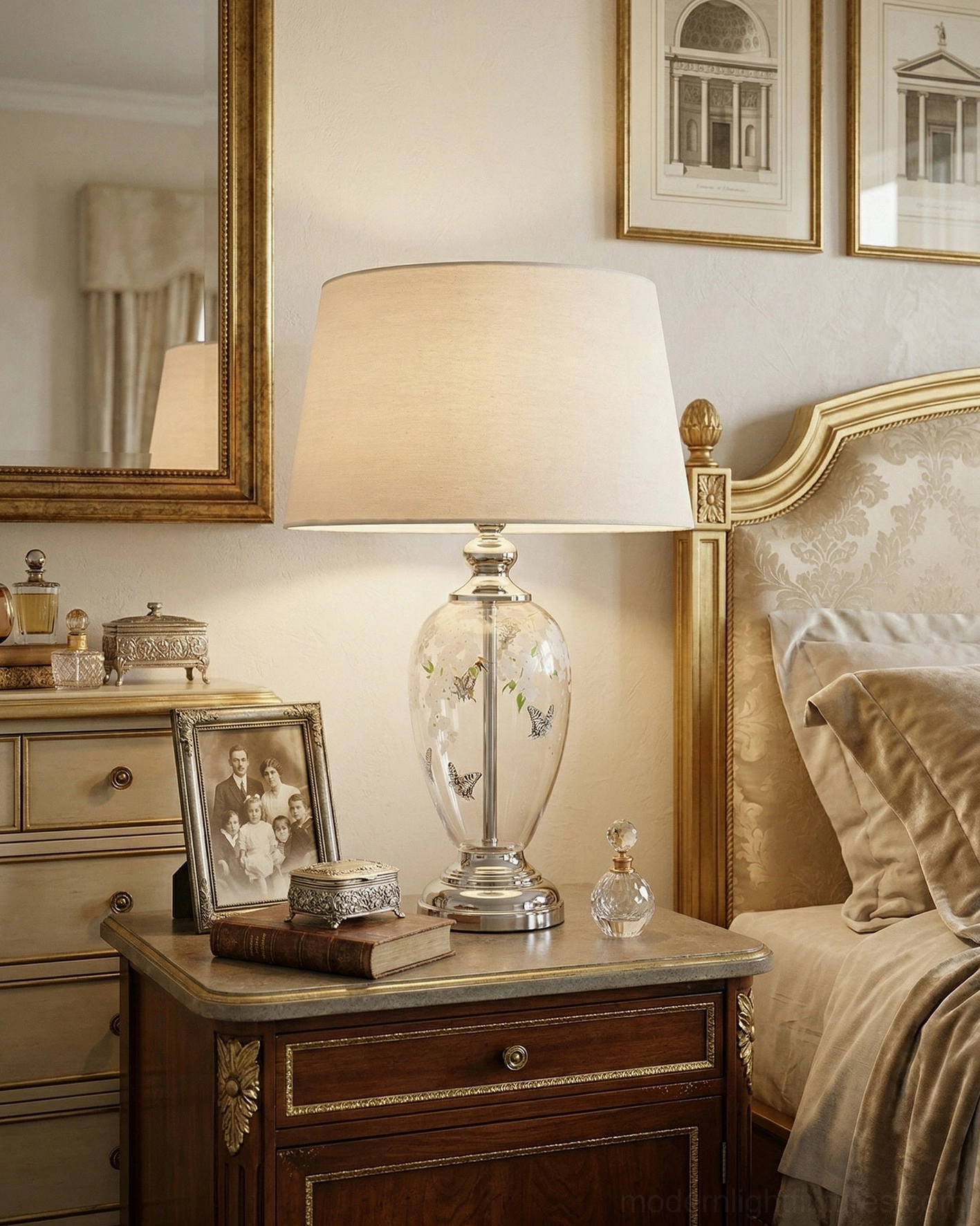 Calista butterfly table lamp luxury bedroom nightstand traditional design