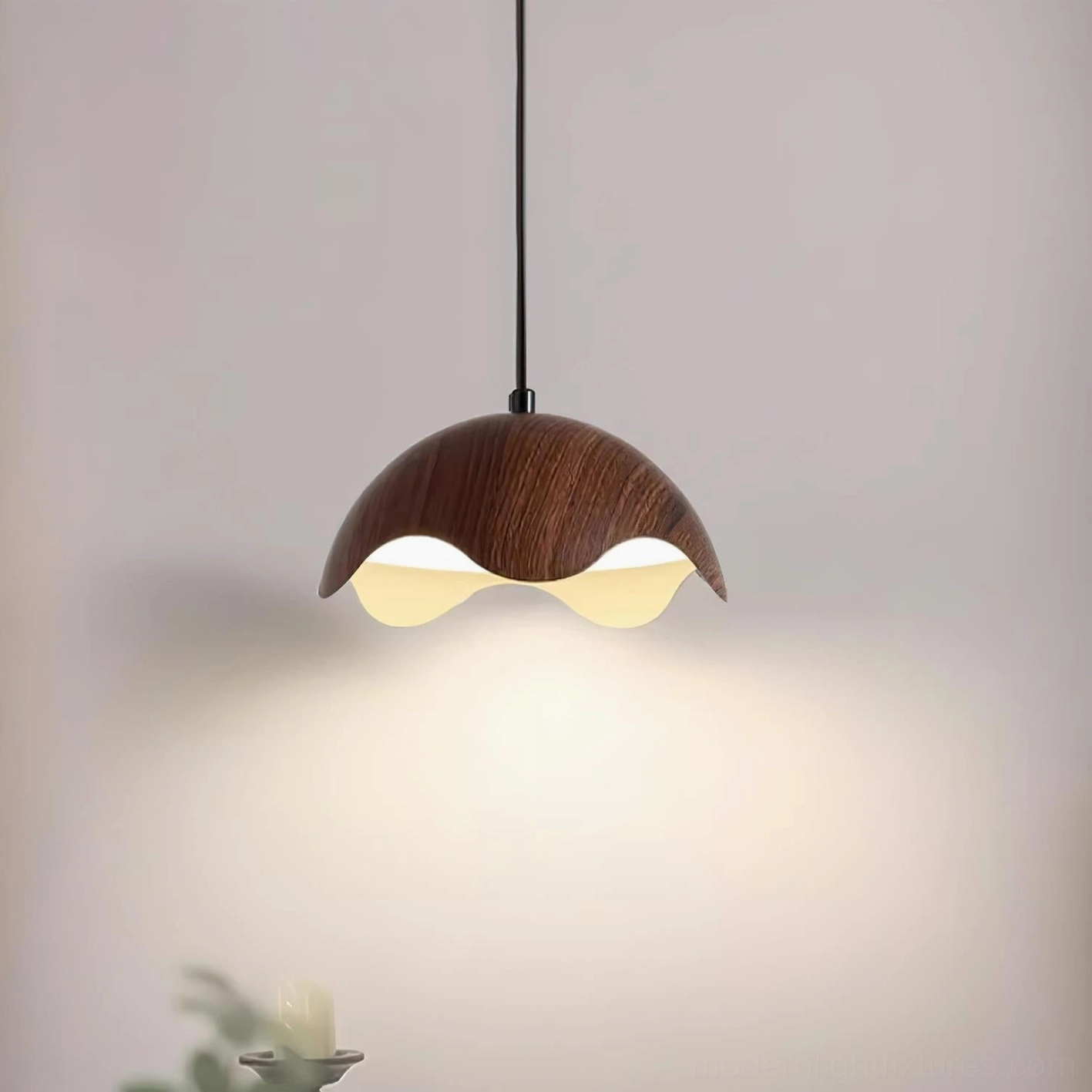 Callan 3-head pendant fixture showing balanced light distribution across functional dining or kitchen zone