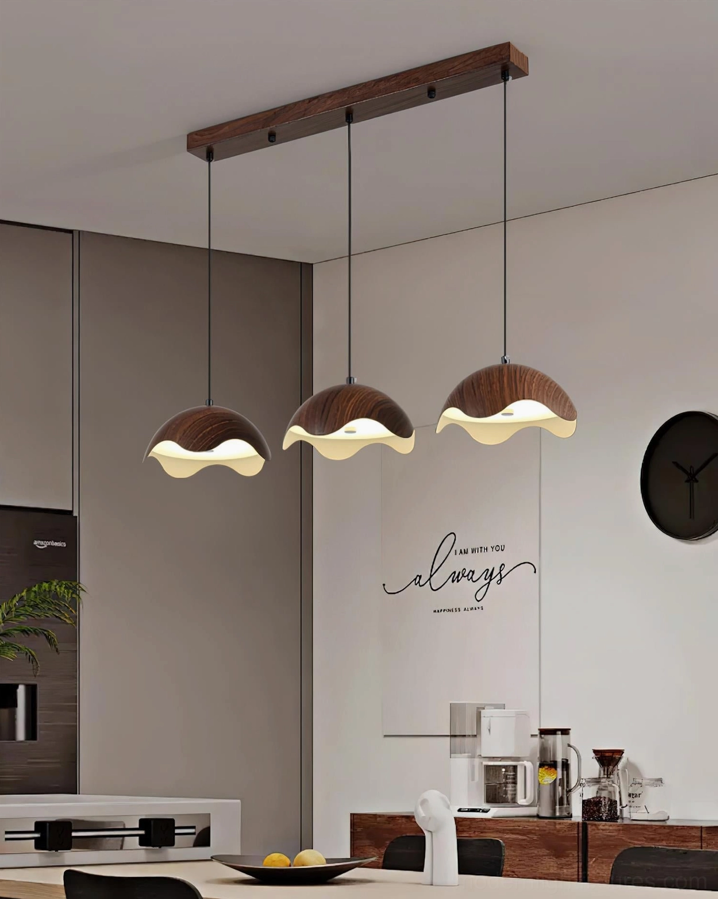 Contemporary Callan pendant light fixture in minimalist room setting highlighting organic form and warm illumination