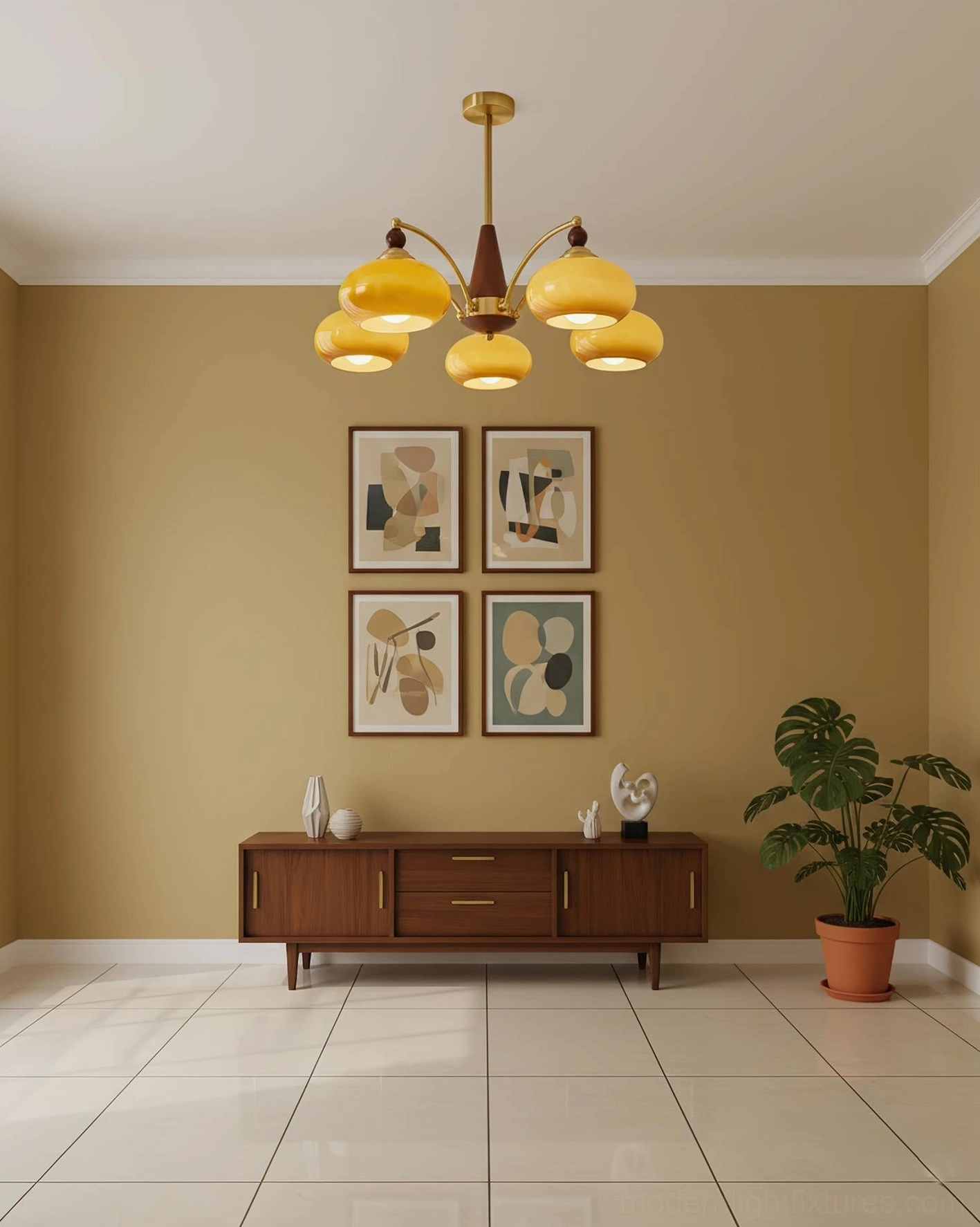 Calliope vintage 8-light chandelier installation detail - showing mounting hardware and canopy