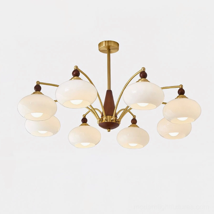 Calliope 8-light vintage chandelier white finish option - contemporary style alternative color
