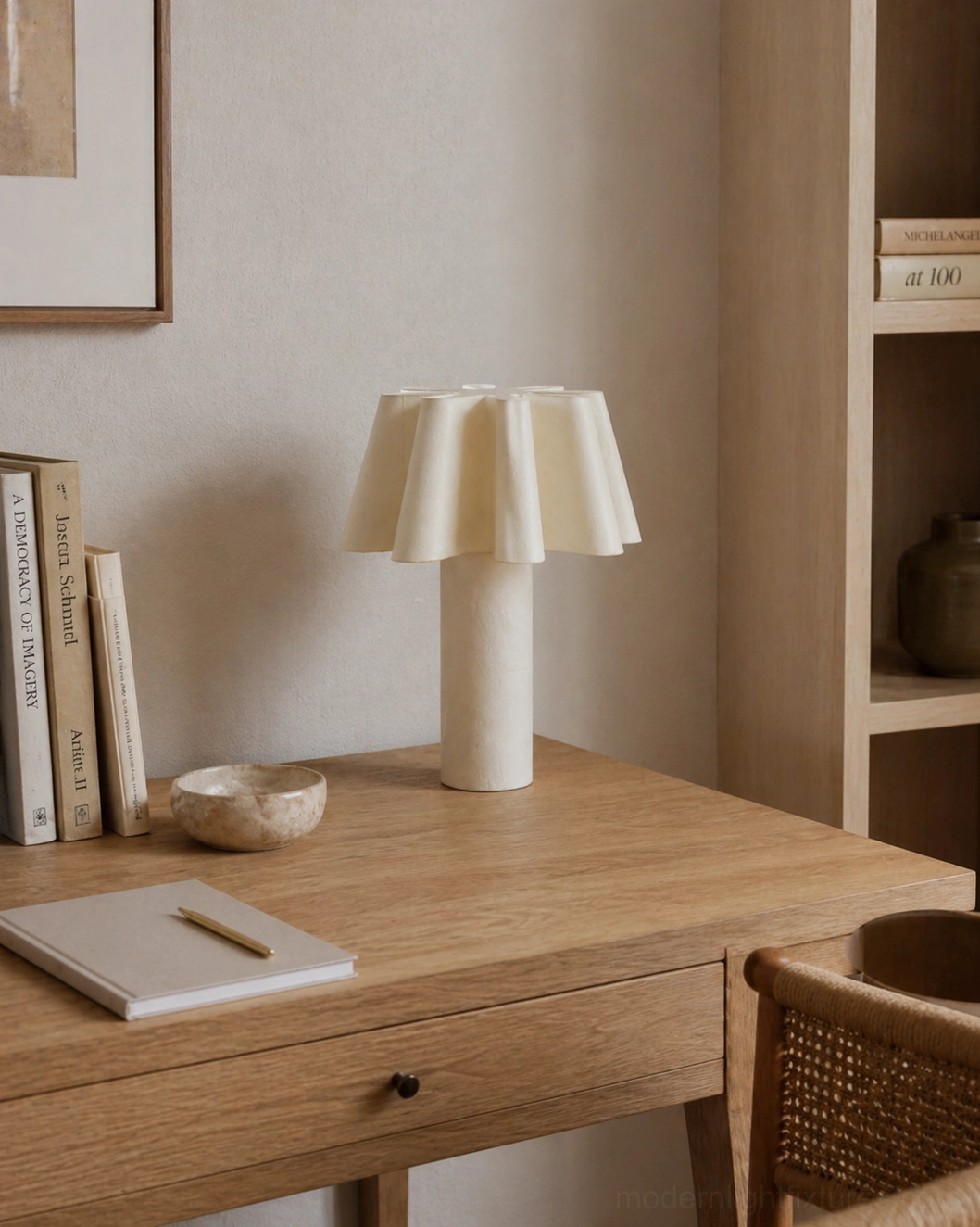 Calora sculptural table lamp home office desk workspace design