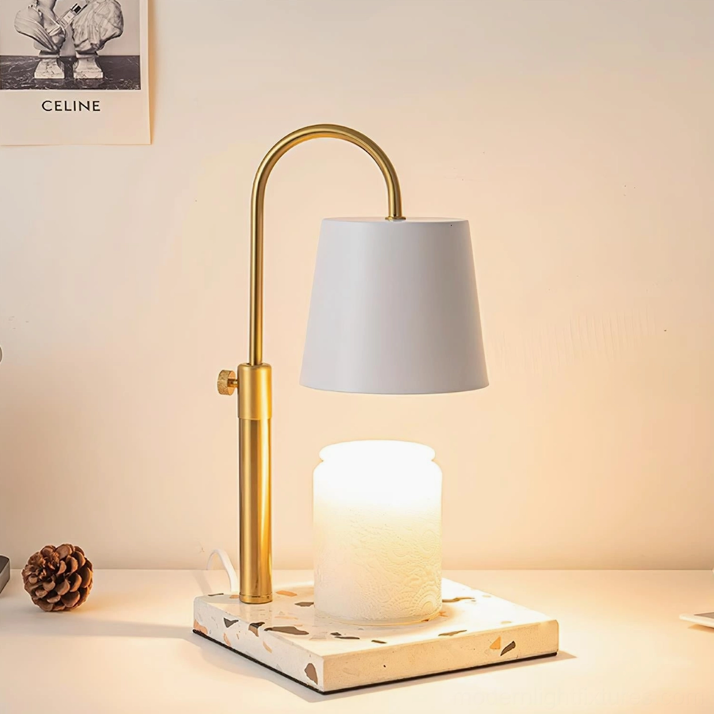 Candle warmer lamp contemporary design adjustable arm contemporary home accessory
