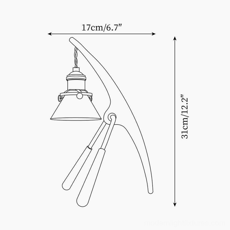 Candle warmer lamp dimensions diagram schematic, 17cm diameter x 31cm height specifications