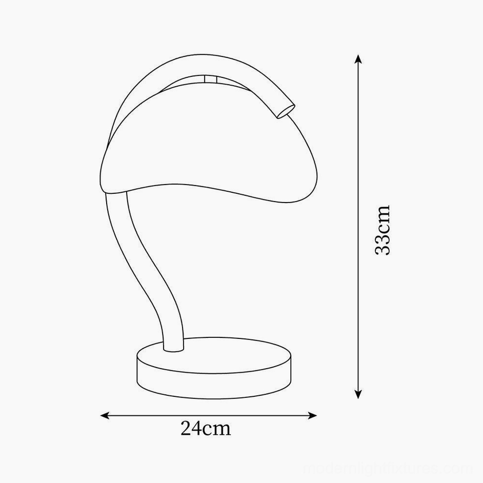 Technical dimension schematic of alabaster candle warmer lamp showing 24cm diameter and 33cm height specifications
