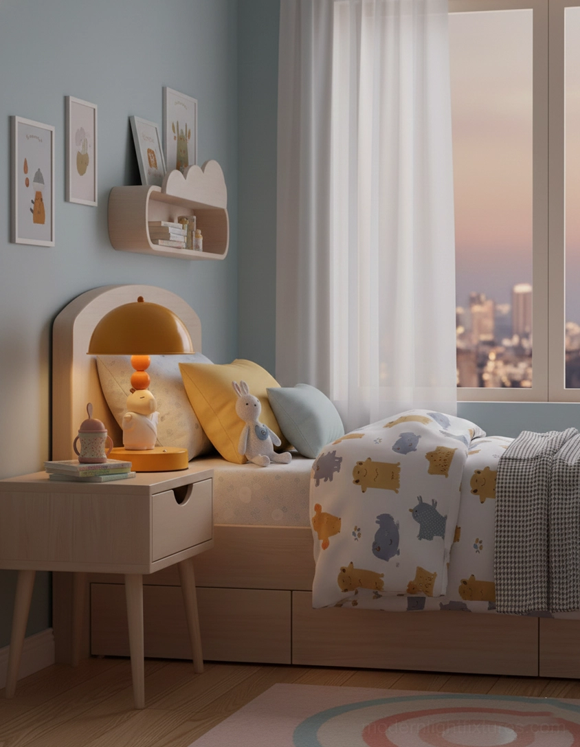 Capybara table lamp lifestyle photography showing ambient warm lighting setup