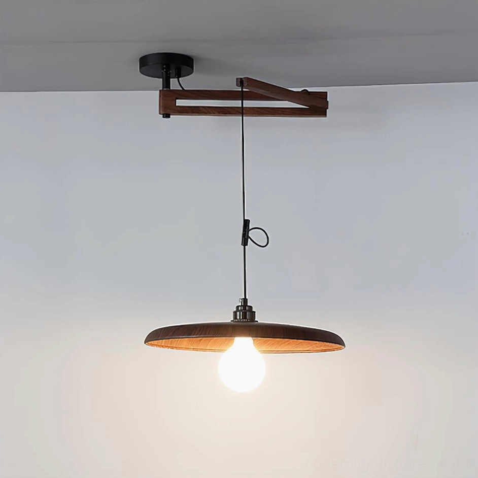 Black and walnut Carlyle pendant lamp contemporary dining room installation