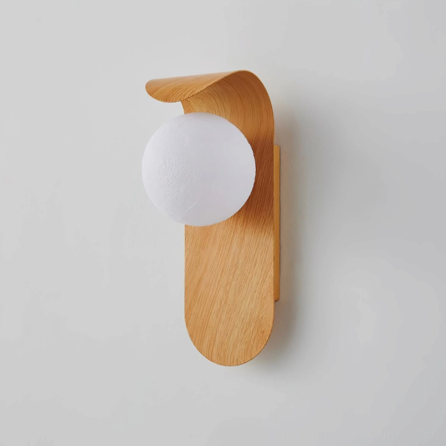 Carlyle wooden wall sconce frosted opal glass globe creating soft diffused light glow
