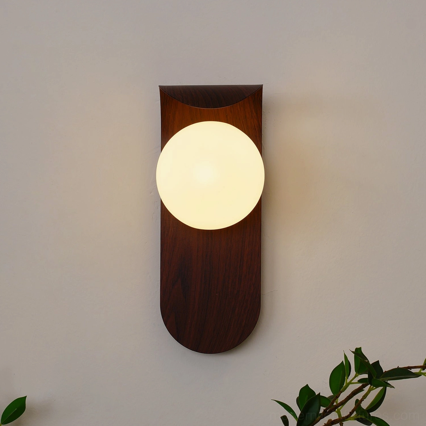 Carlyle wooden wall sconce water transfer print capturing natural timber grain aesthetic