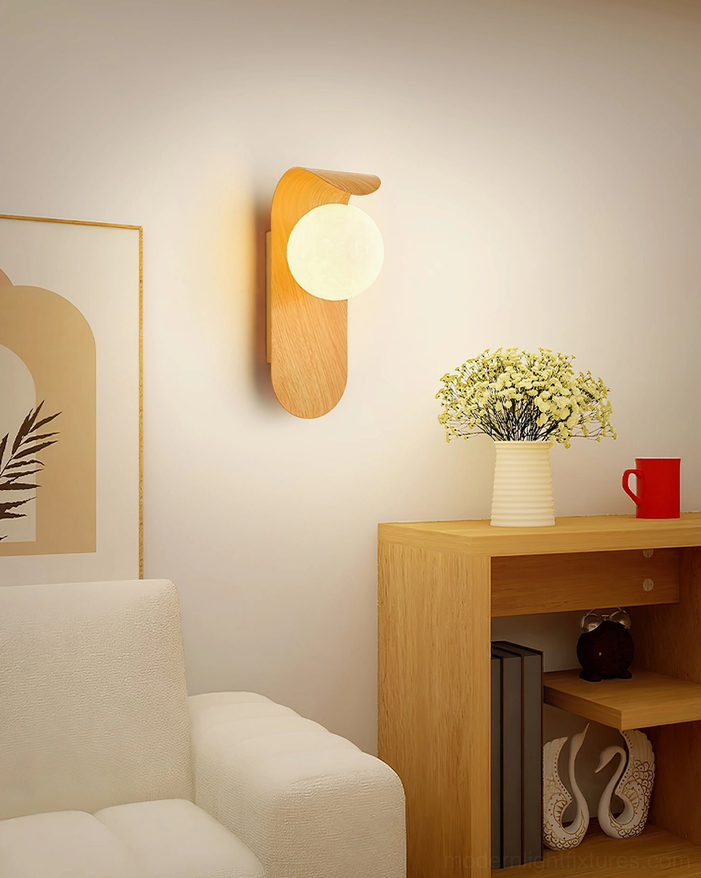 Carlyle modern wall sconce white finish minimalist contemporary interior design application