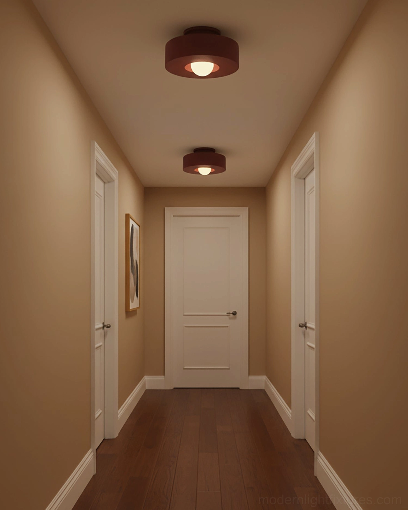 Black Carneros flush-mount ceiling light fixture, minimalist stacked cylindrical resin design