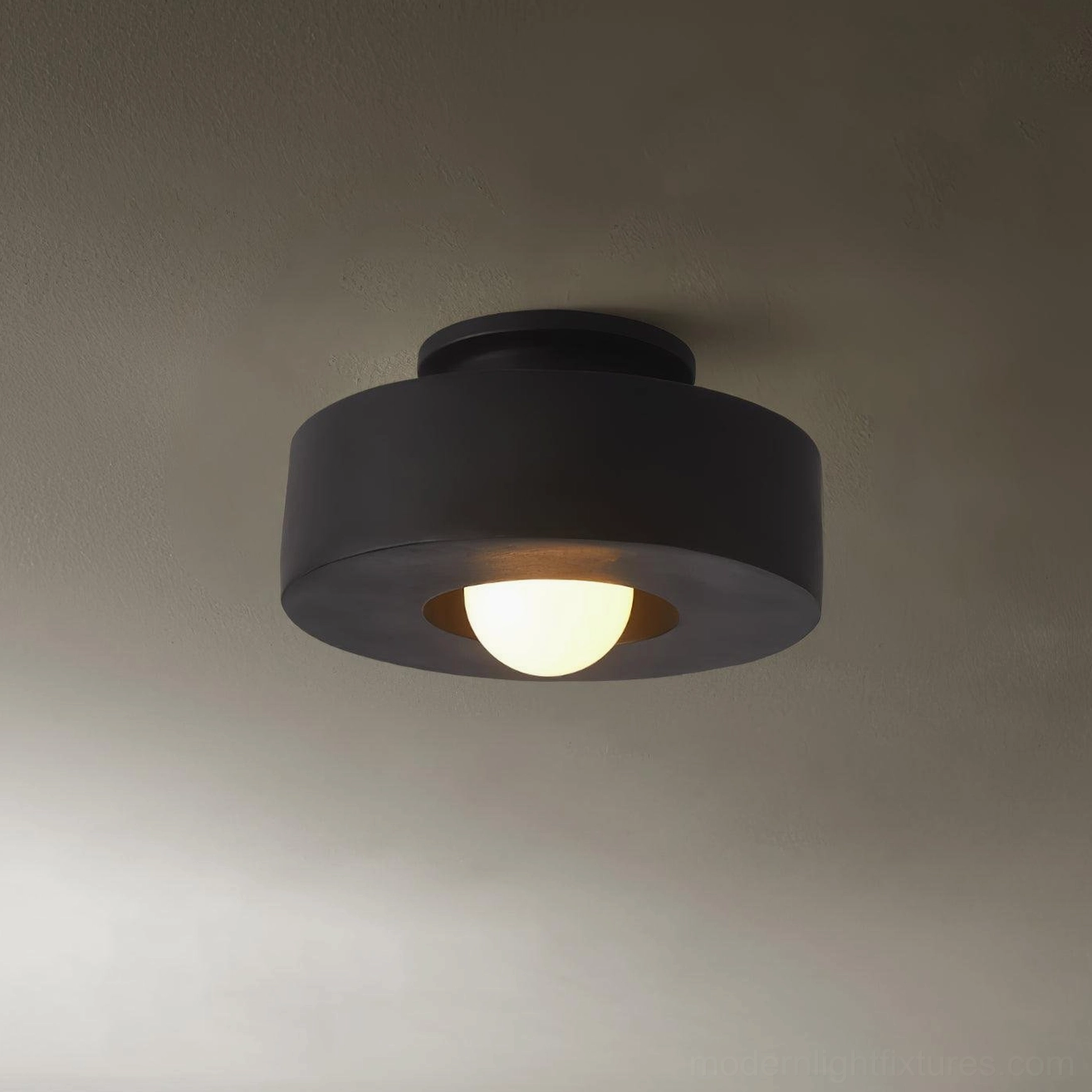 Black Carneros stacked resin ceiling light fixture variant, modern minimalist design