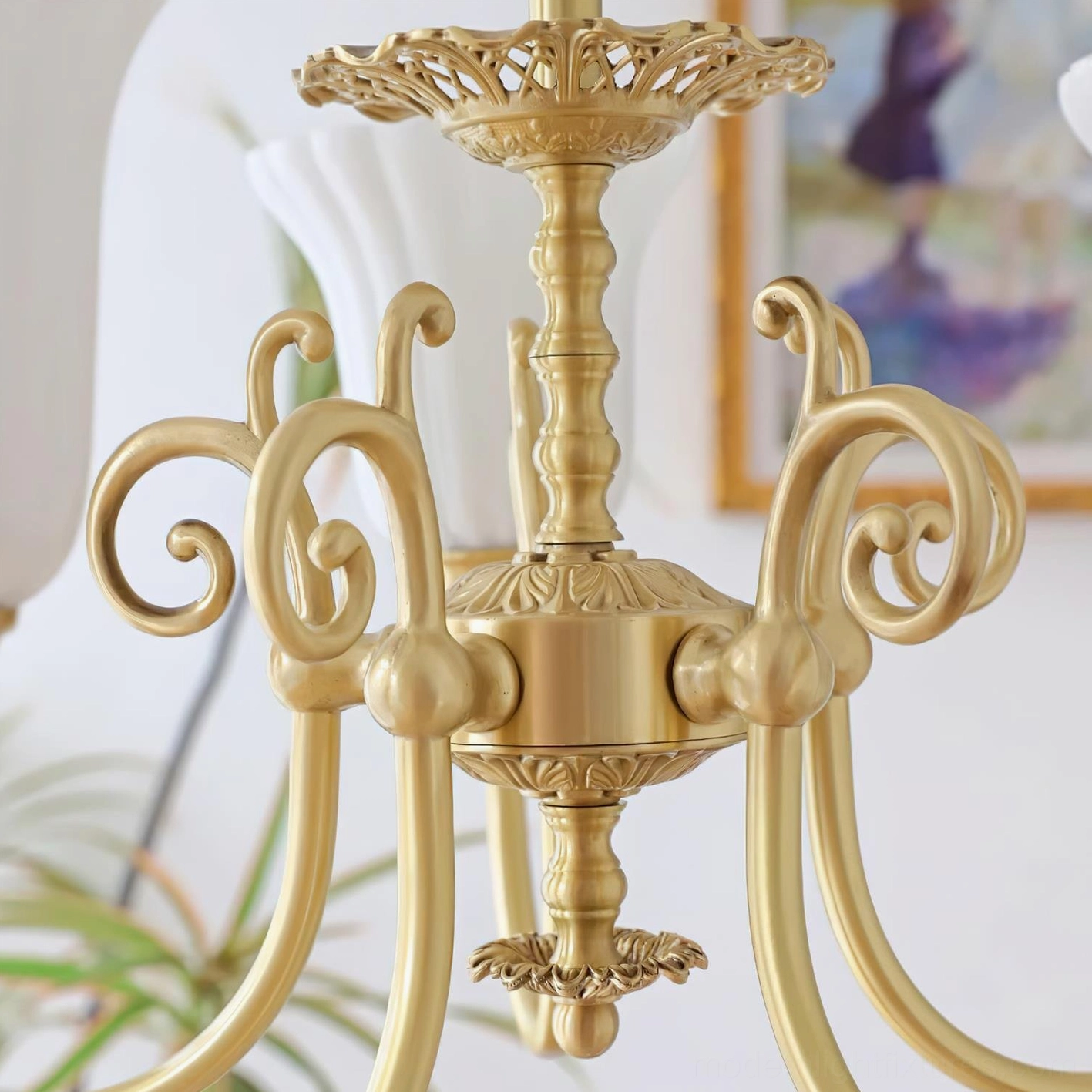 Brass chandelier pendant comparison showing glass shade quality and metal craftsmanship details