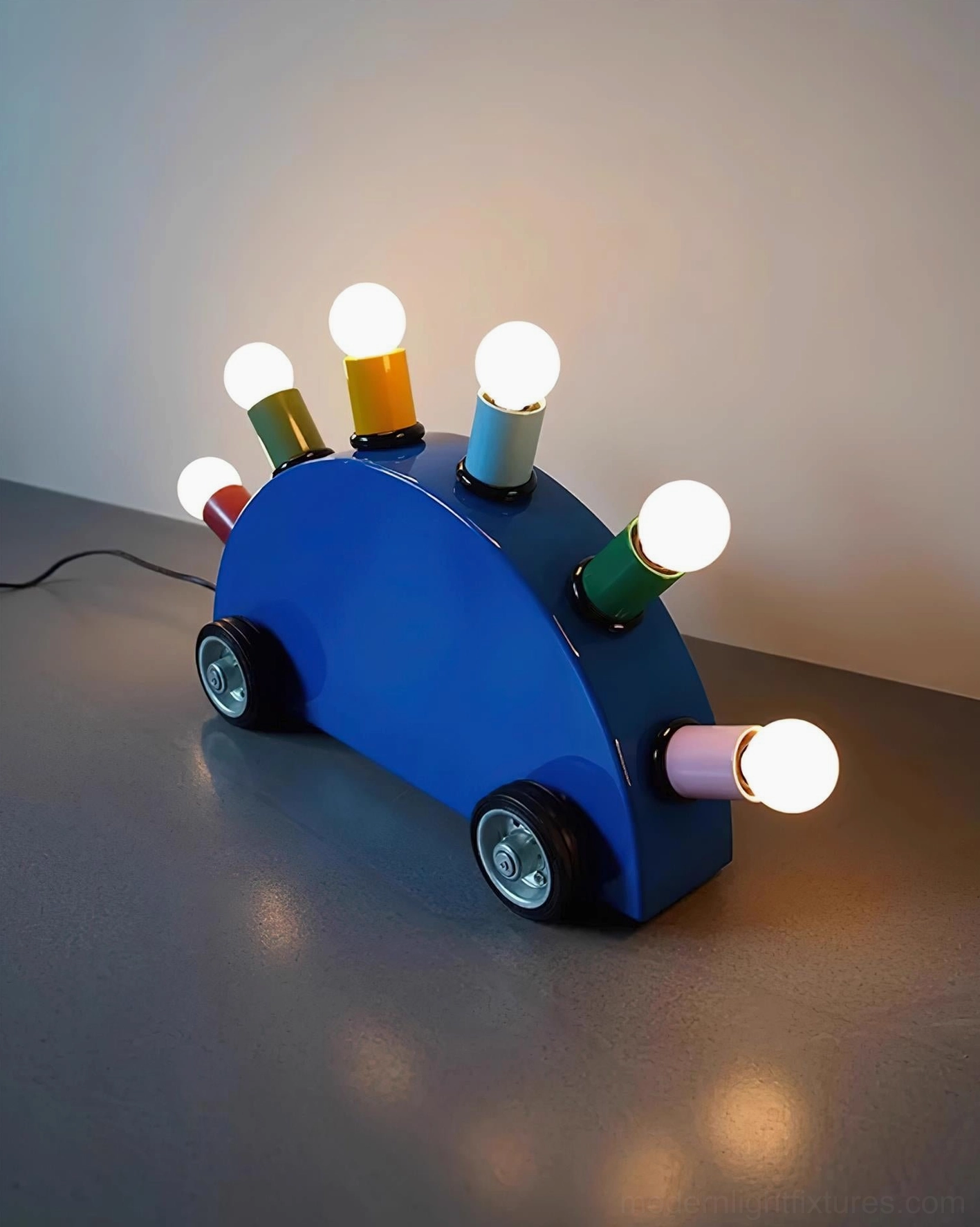 Cartoon car table lamp 62cm width 36cm height precise dimensions measurement guide