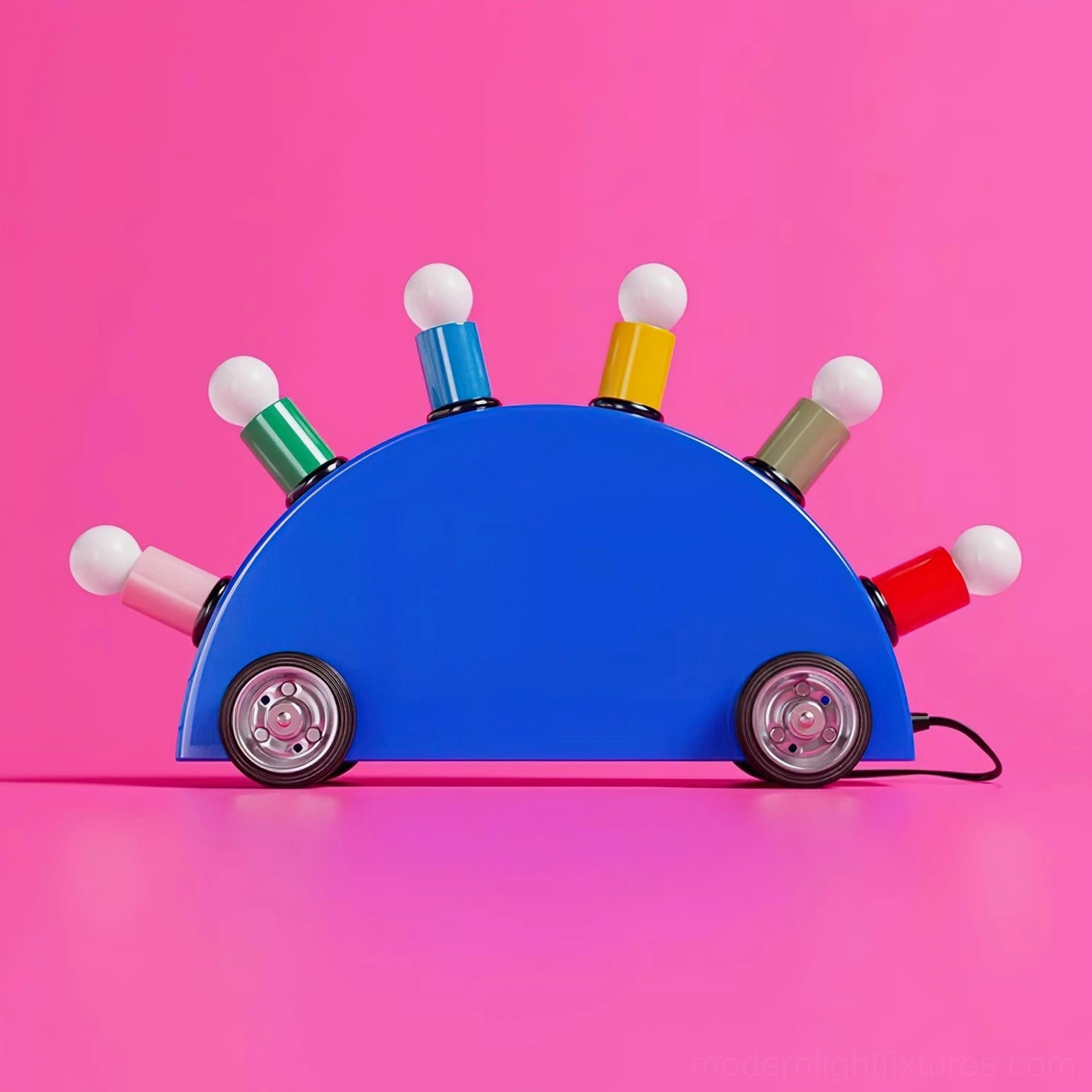 Cartoon car table lamp maximalist eclectic interior globally inspired collected treasures