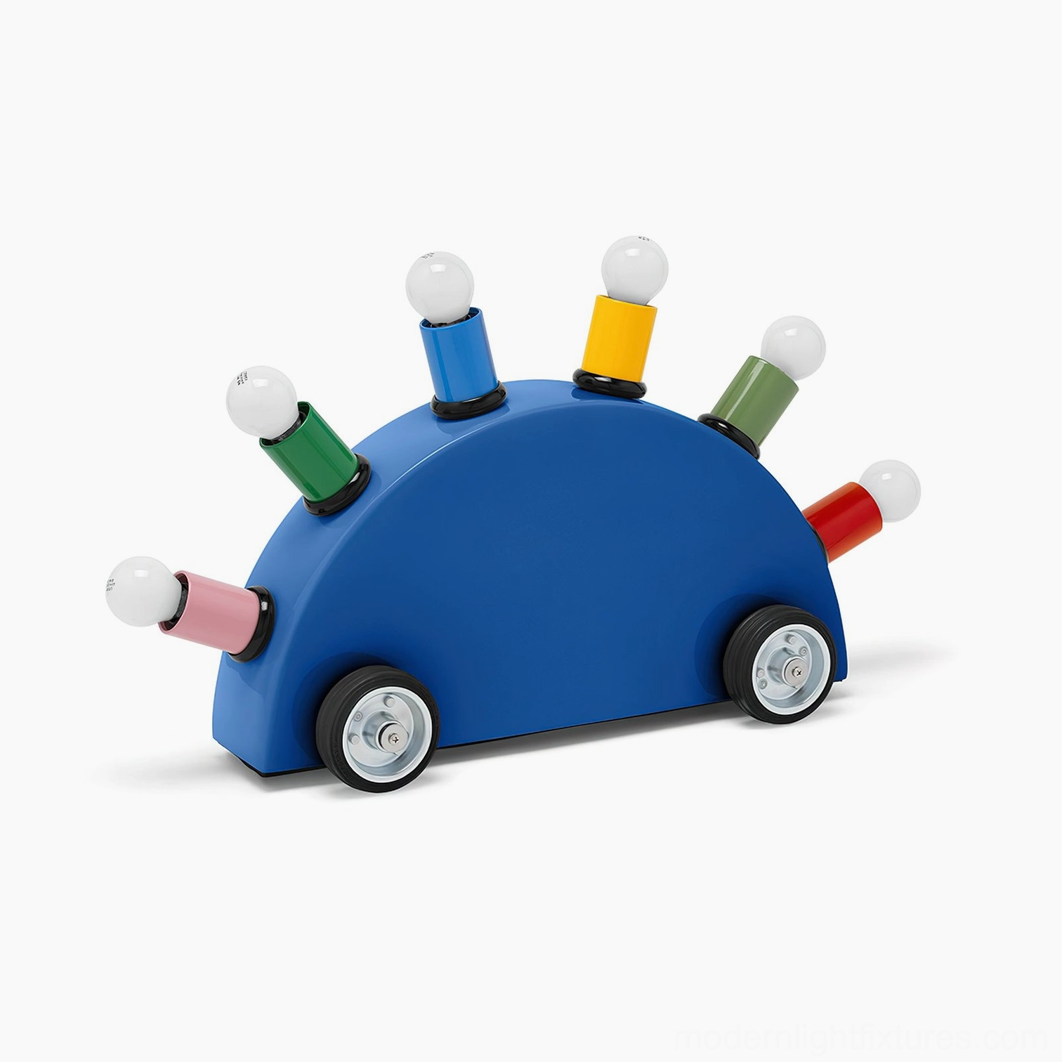 Cartoon car lamp multicolor bulb stems colorful gradient rainbow lighting effect