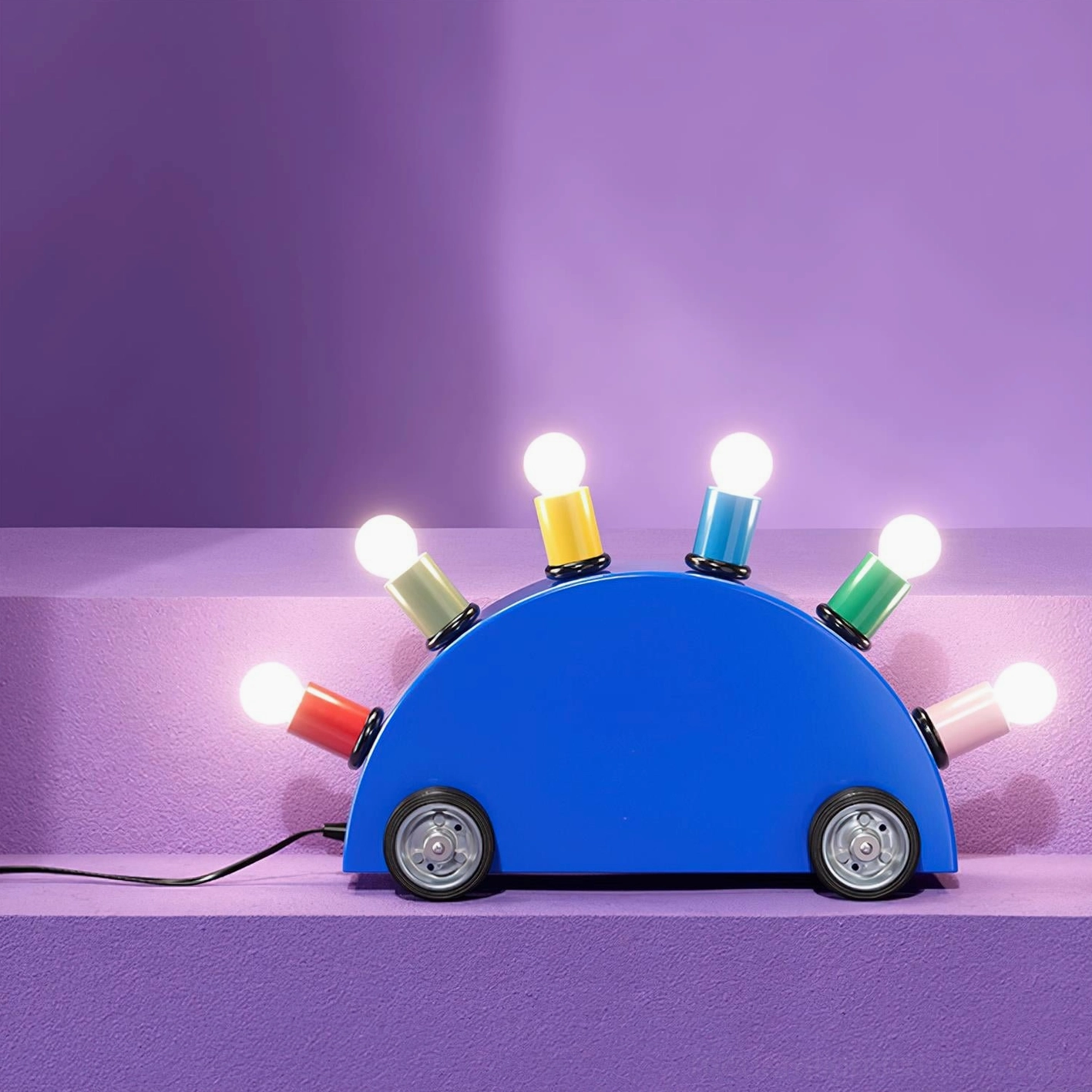 Cartoon car lamp boutique retail display creative store concept contemporary showroom