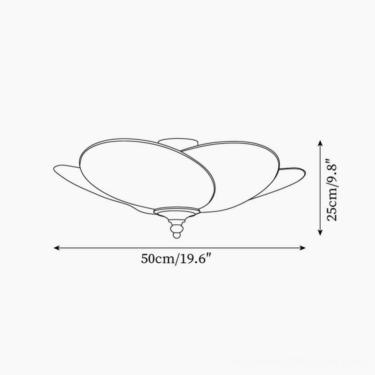 Caserta 50cm flush mount ceiling light technical drawing specifications and dimensions