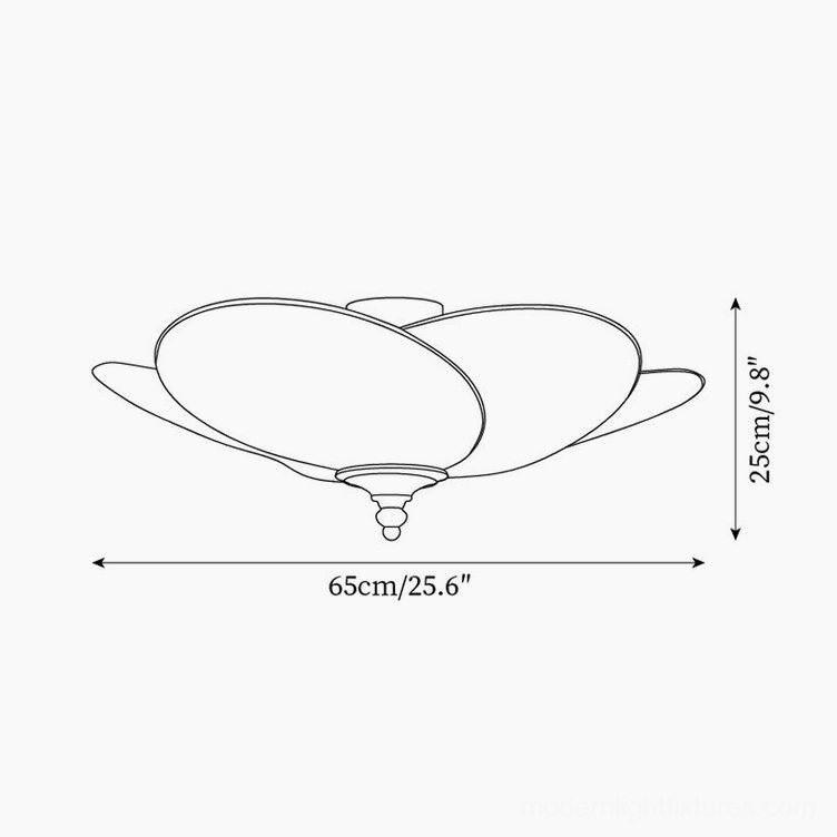 Caserta 65cm flush mount ceiling light technical drawing specifications and dimensions