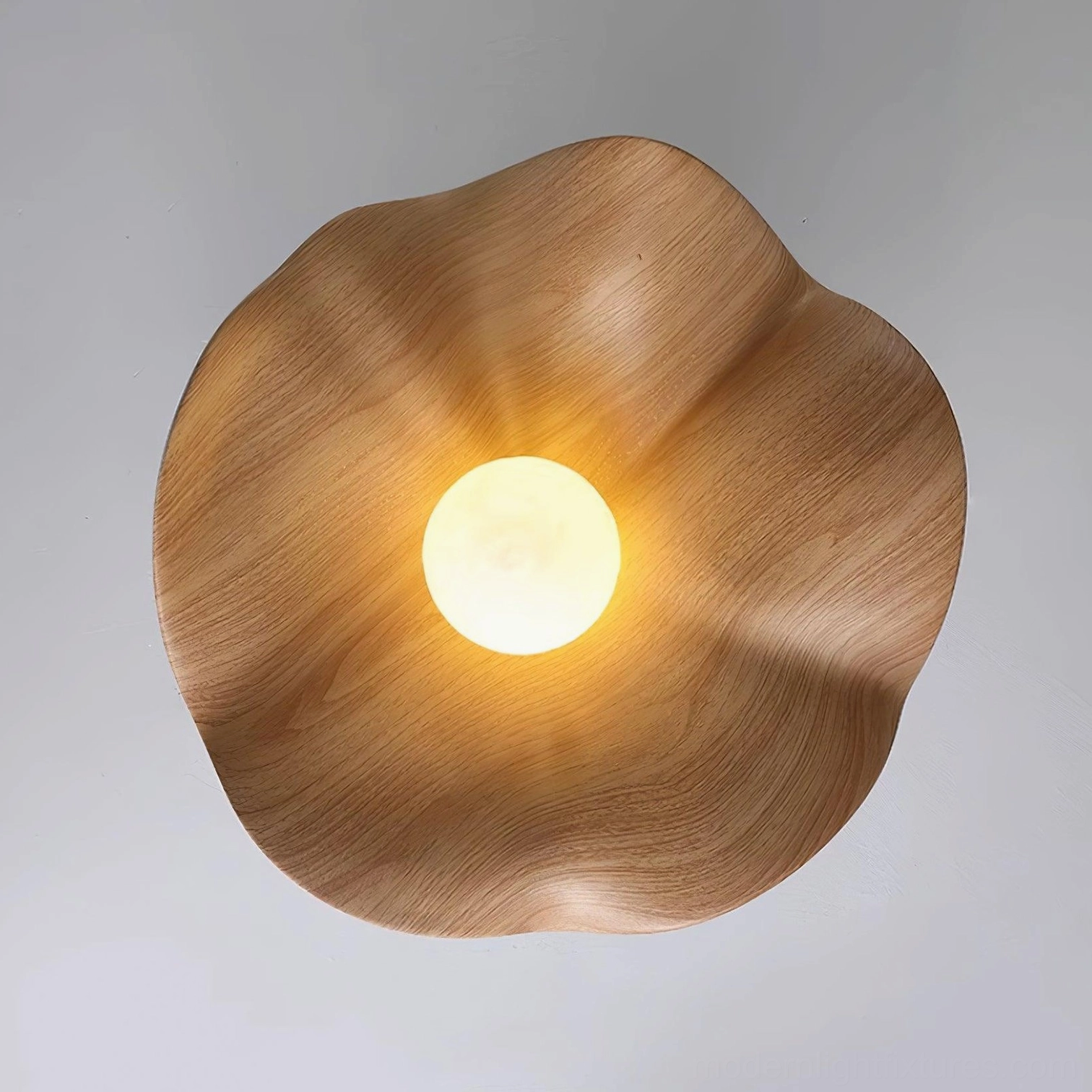 Casia ceiling light fixture showing resin globe craftsmanship and frame detailing
