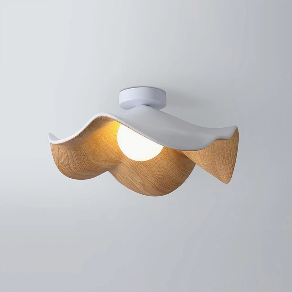 Casia white modern ceiling light showing soft diffused illumination effect