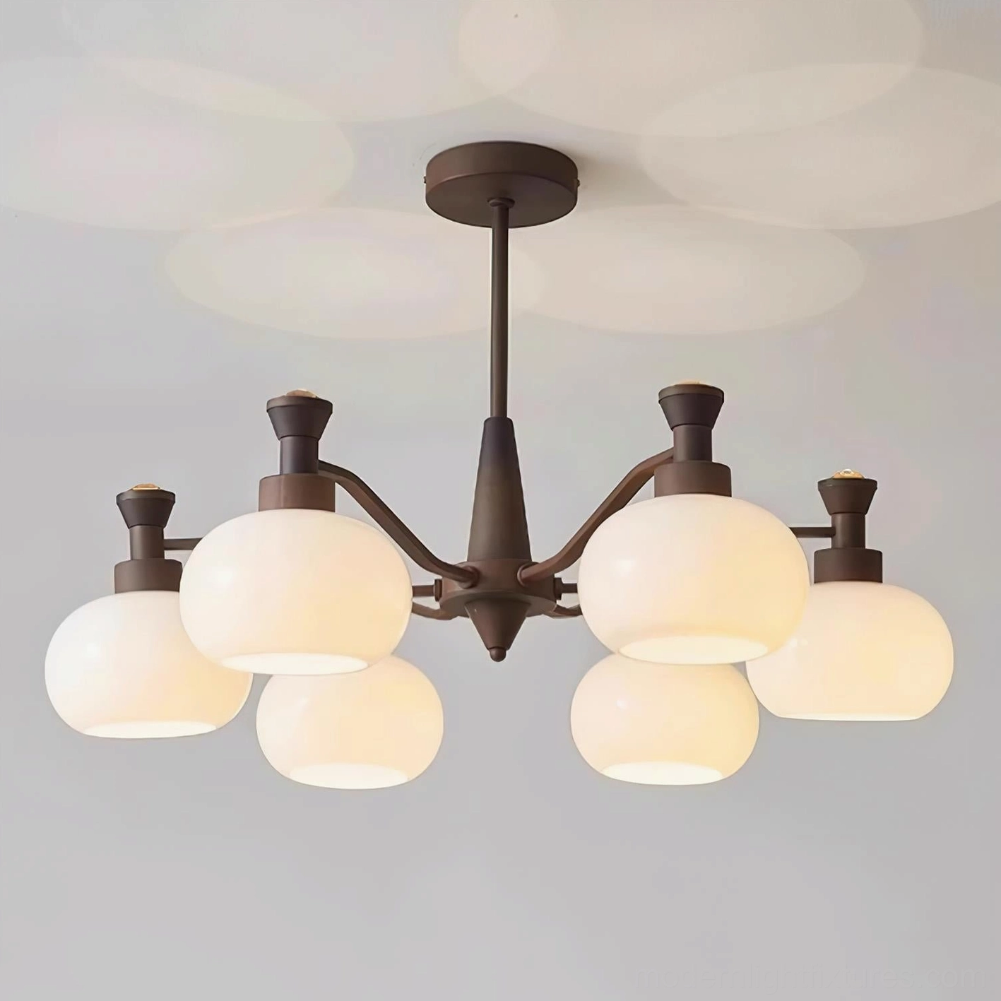 Cassia dark brown and white color options comparison for modern chandelier selection