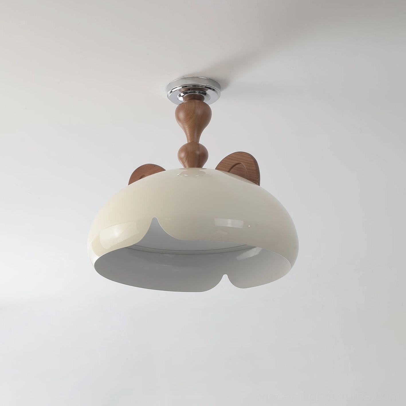 Modern cat ear ceiling light in contemporary interior - versatile fixture for multiple room styles