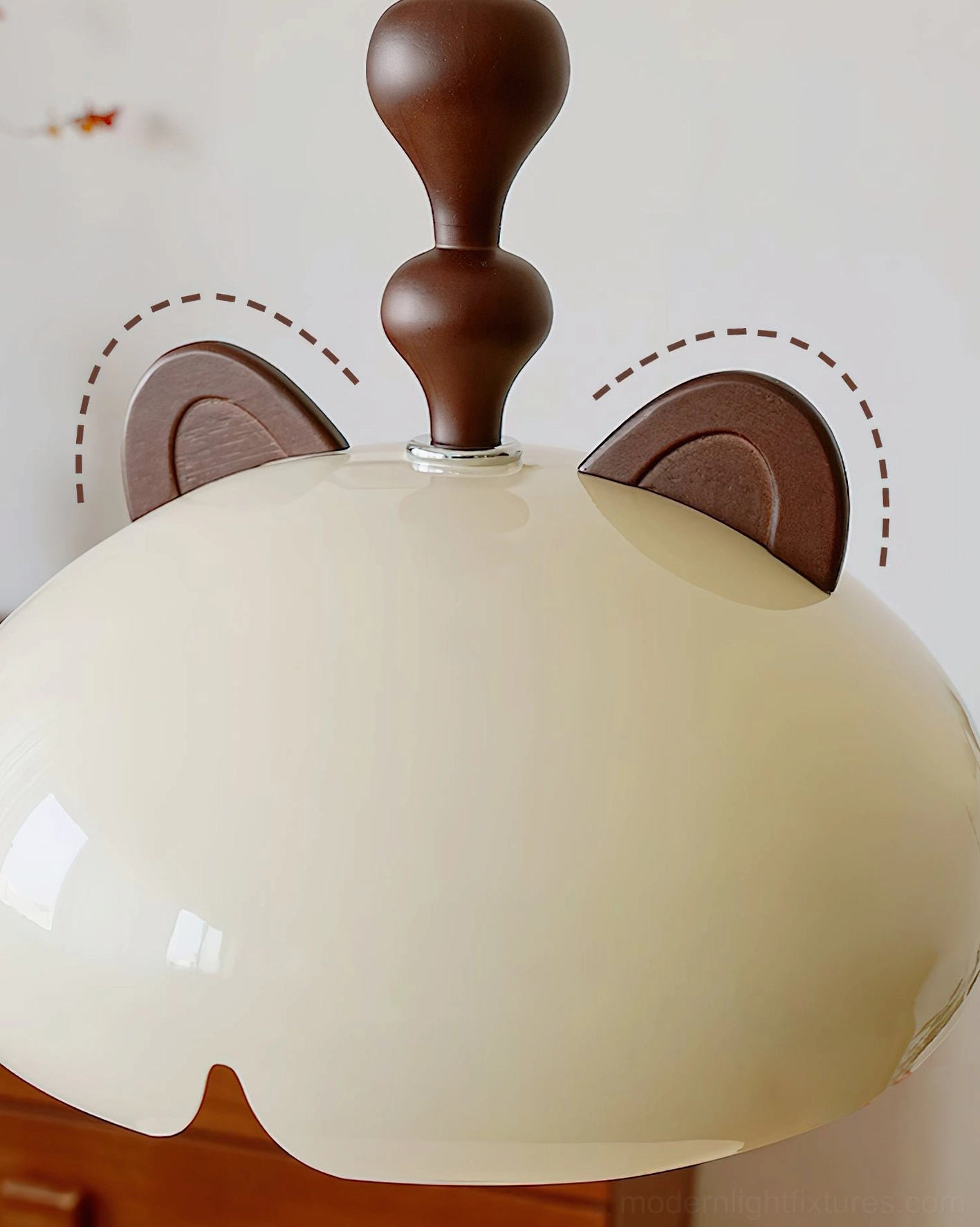 Cat ear ceiling light fixture - full product view showing complete modern design and dimensions