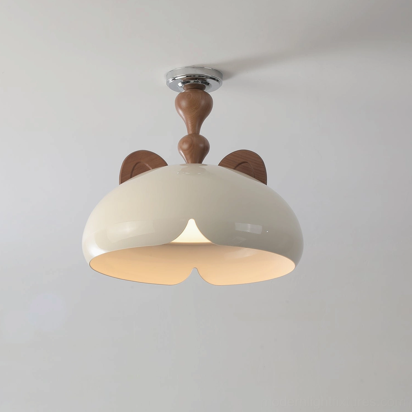Modern cat ear ceiling light fixture - product detail showcase with premium materials and design elements