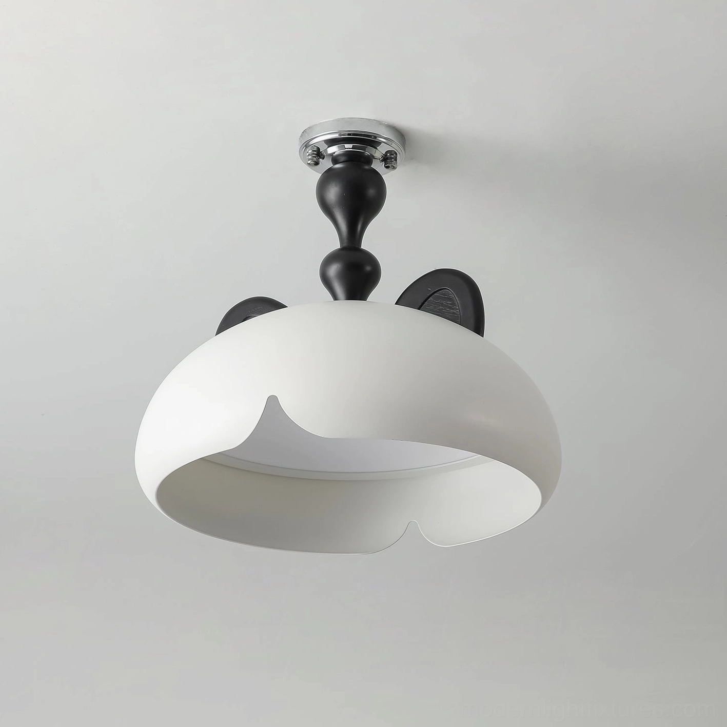 Modern cat ear ceiling light fixture - lifestyle image showing illuminated ambient atmosphere