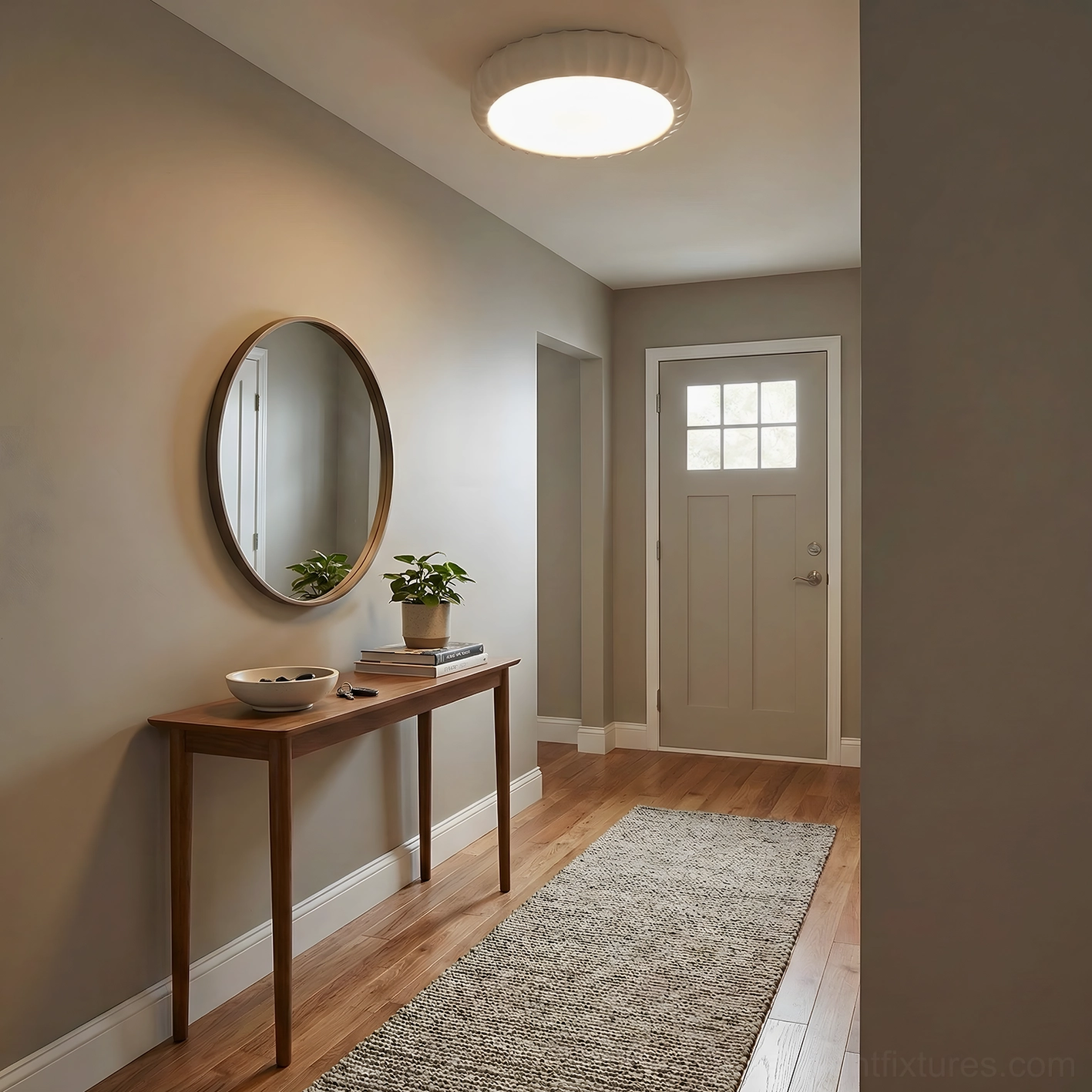 Modern fluted ceiling light fixture details - premium resin acrylic construction quality
