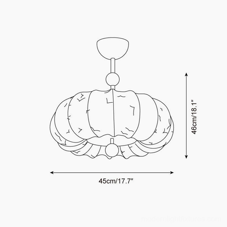 Bird Song ceiling light technical specification drawing - orthographic product dimensions showing 17.7 inches diameter and 18.1 inches height