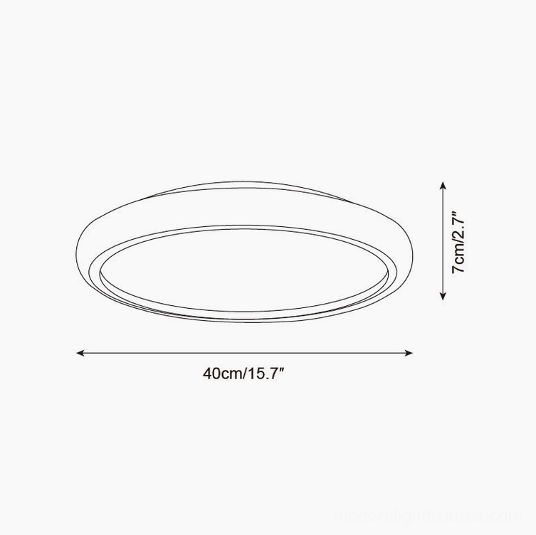 Technical line drawing orthographic view of 40cm diameter Natura ceiling lamp showing profile and specifications